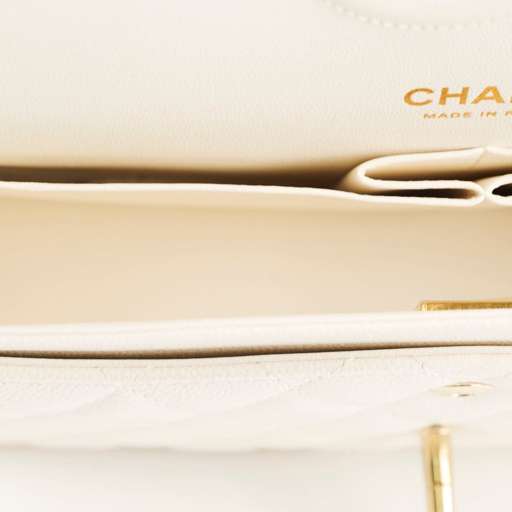 Chanel Classic Flap Medium/Large M/L Caviar White - 2023