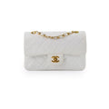 Chanel 24k Vintage Small Classic Flap Lambskin White