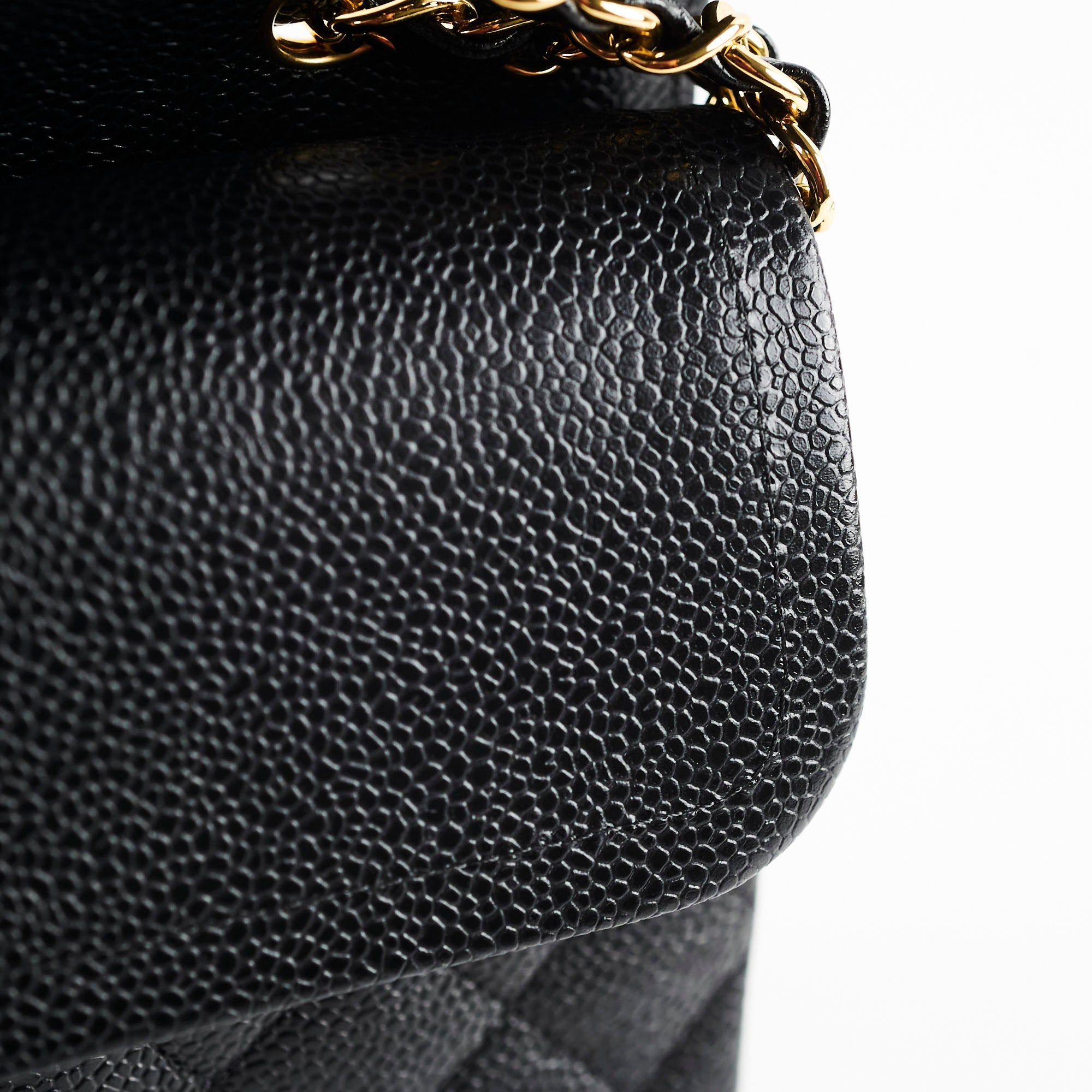 Chanel Medium/Large Caviar Double Classic Flap Black 2021 Microchipped