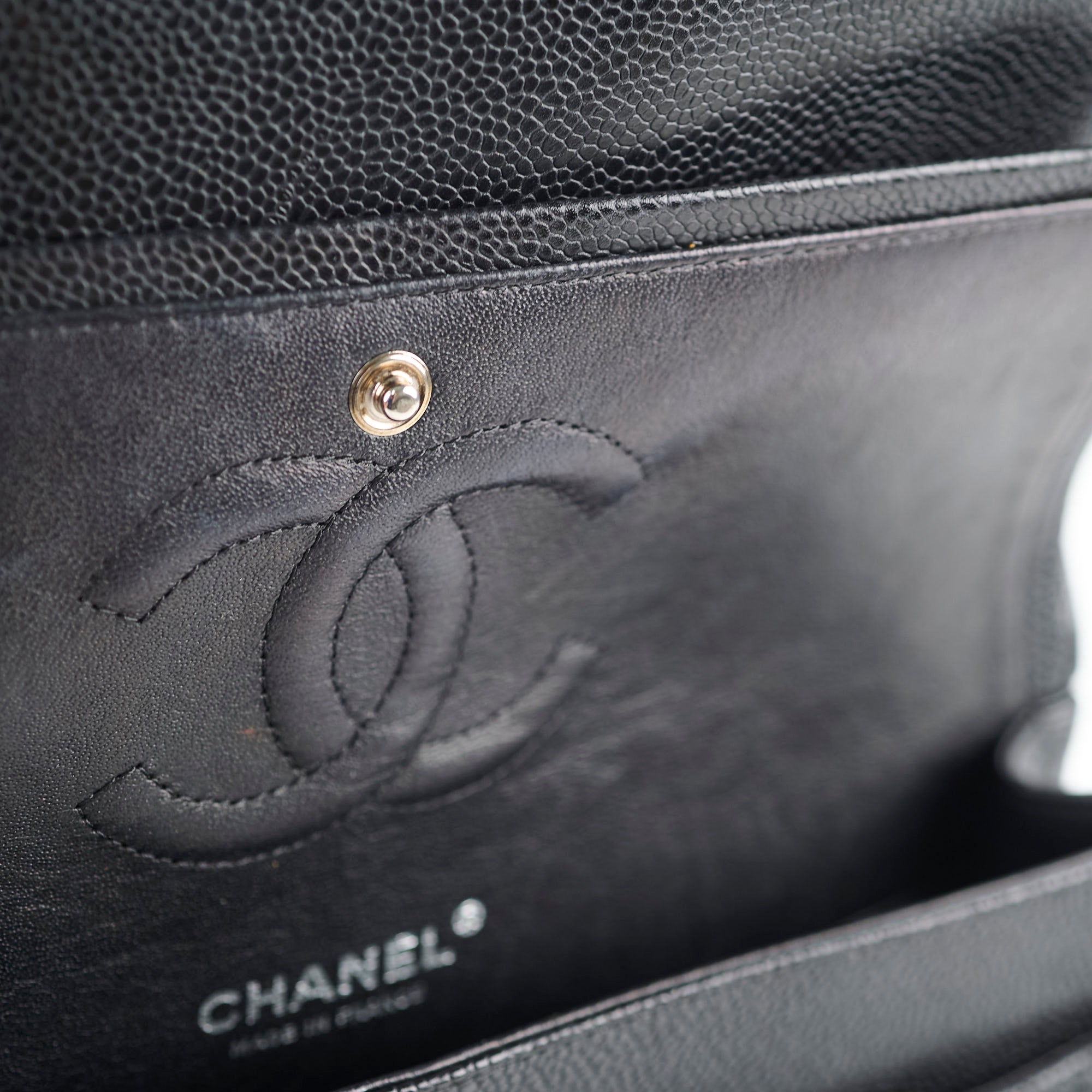Chanel Classic Flap M/L Caviar Black Shoulder Bag
