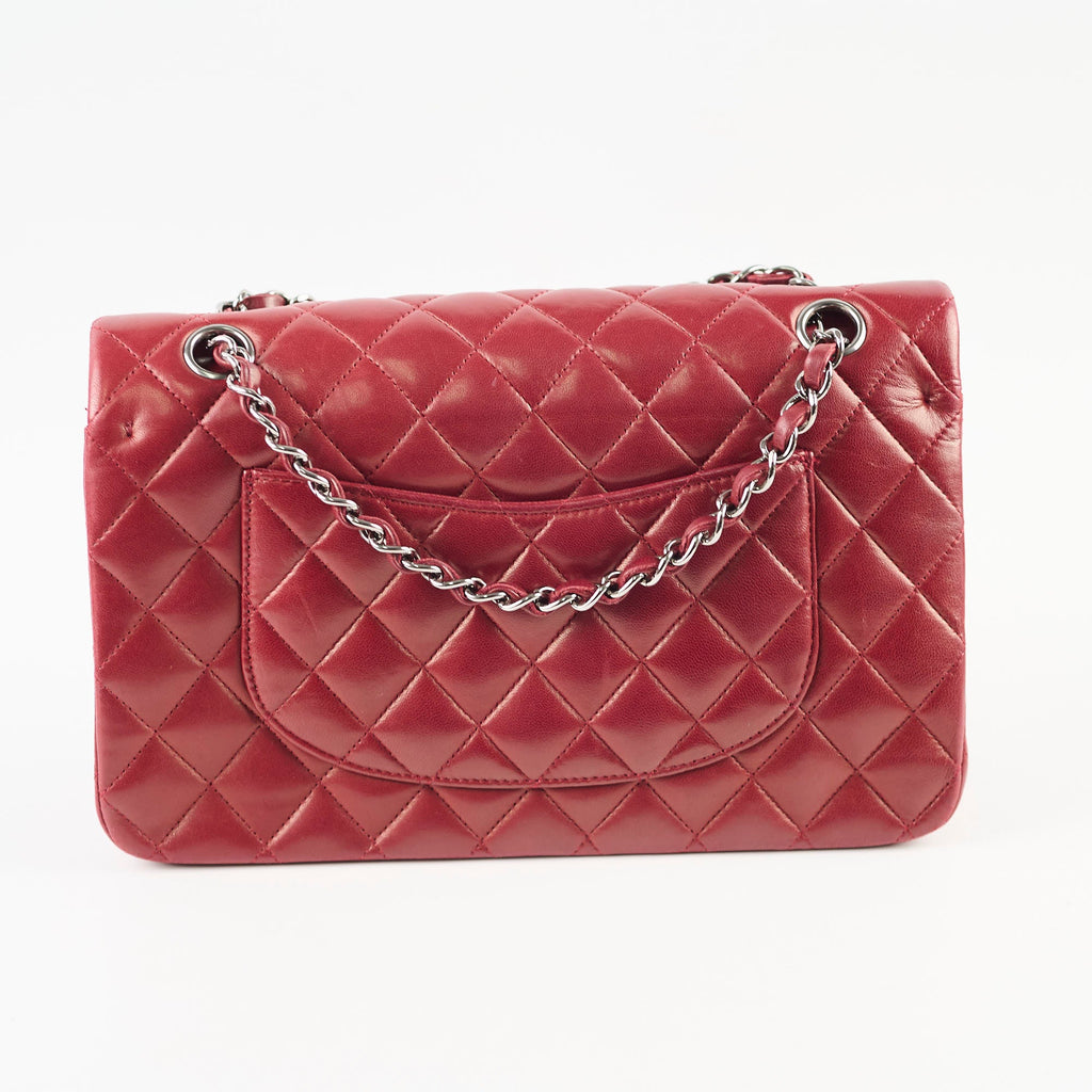 Chanel Classic Flap Medium M/L Lambskin Dark Red (10 Series)