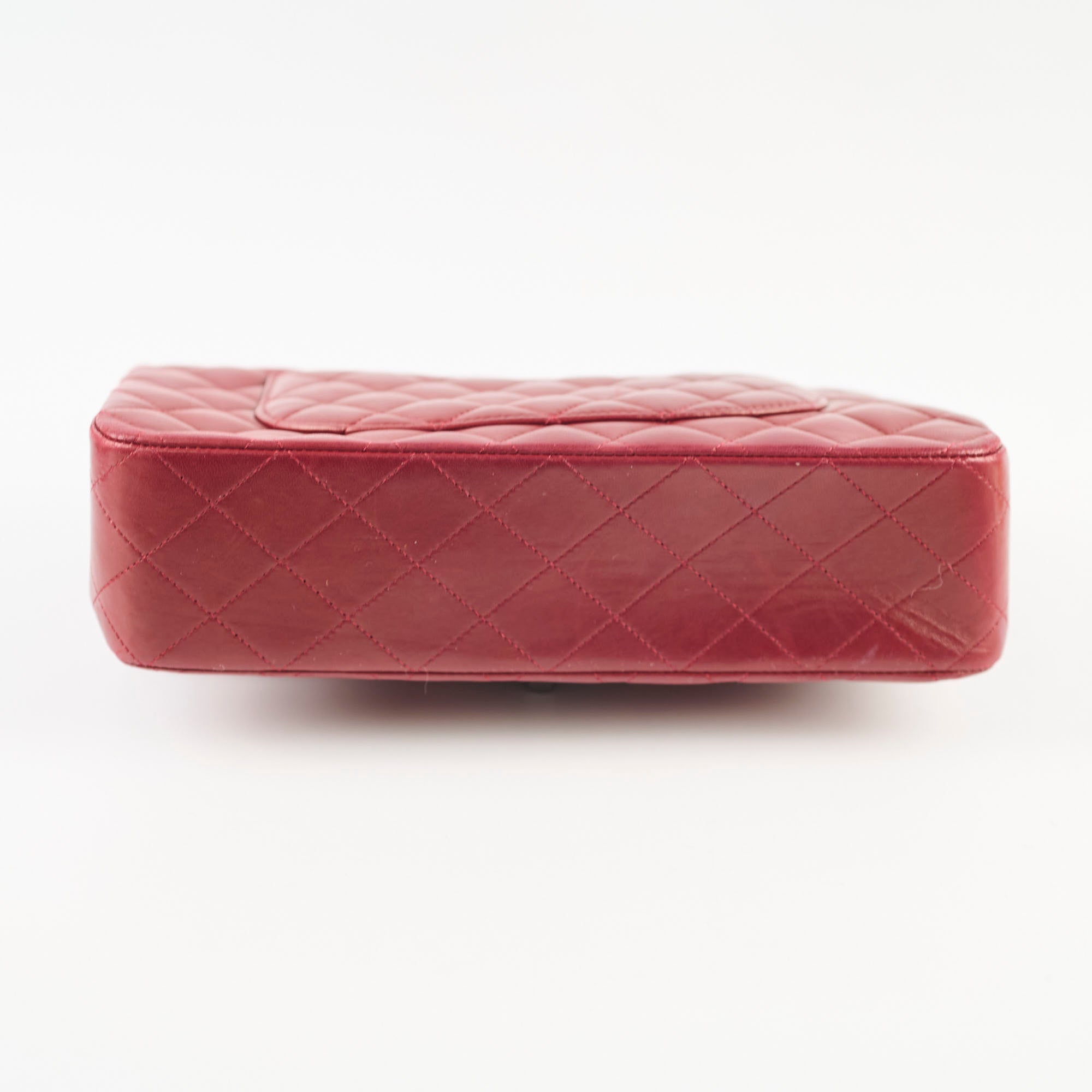 Chanel Classic Flap Medium M/L Lambskin Dark Red (10 Series)
