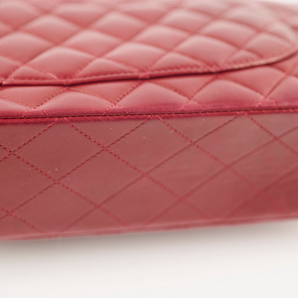 Chanel Classic Flap Medium M/L Lambskin Dark Red (10 Series)