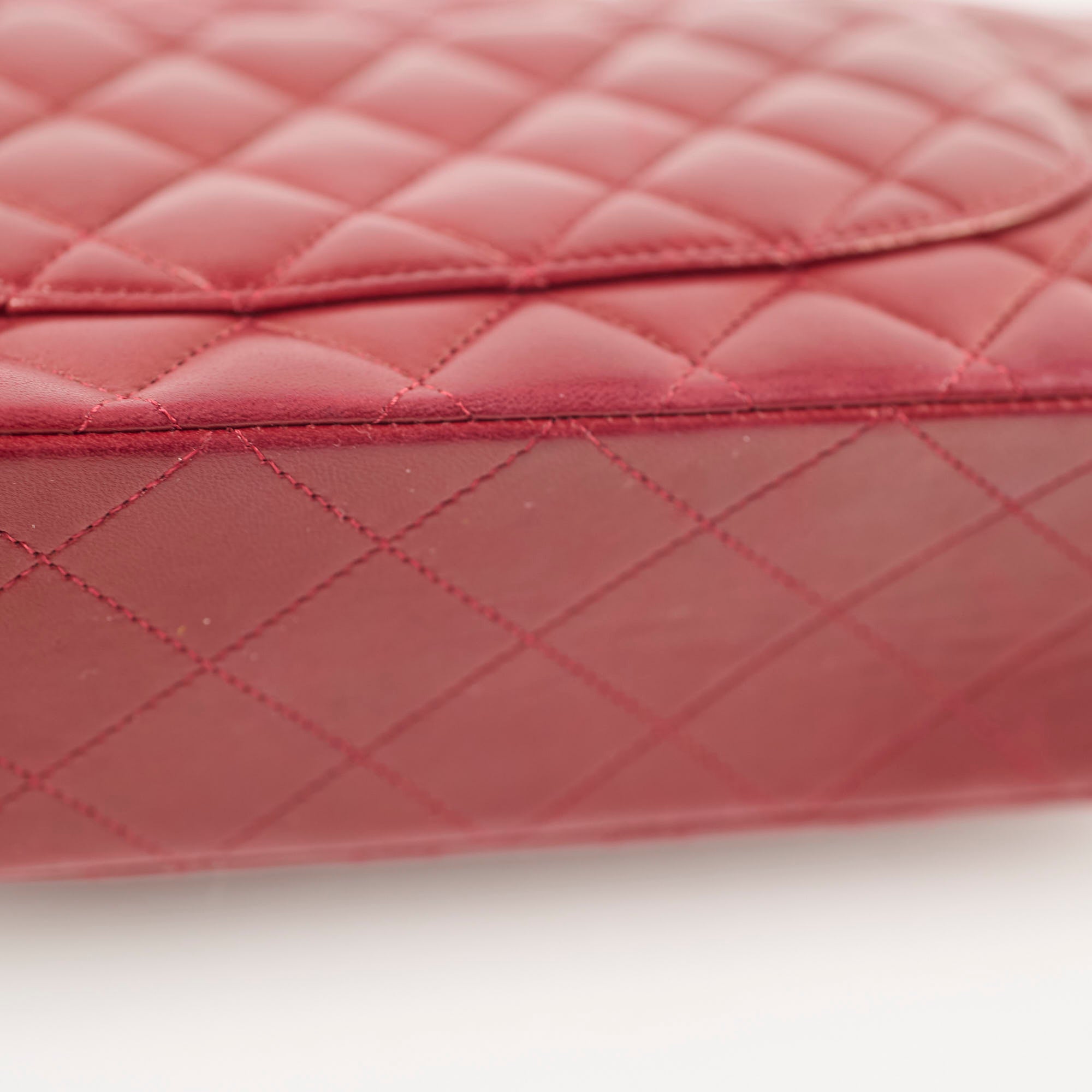Chanel Classic Flap Medium M/L Lambskin Dark Red (10 Series)