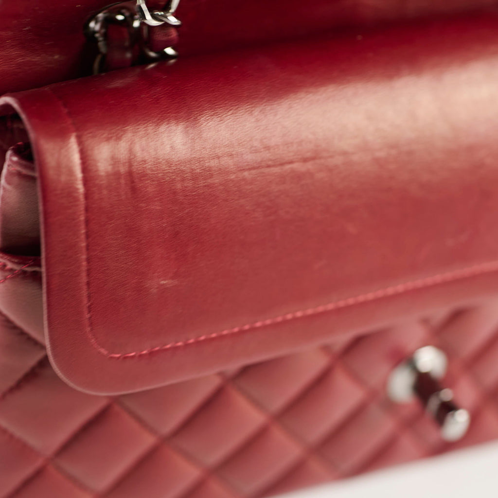 Chanel Classic Flap Medium M/L Lambskin Dark Red (10 Series)