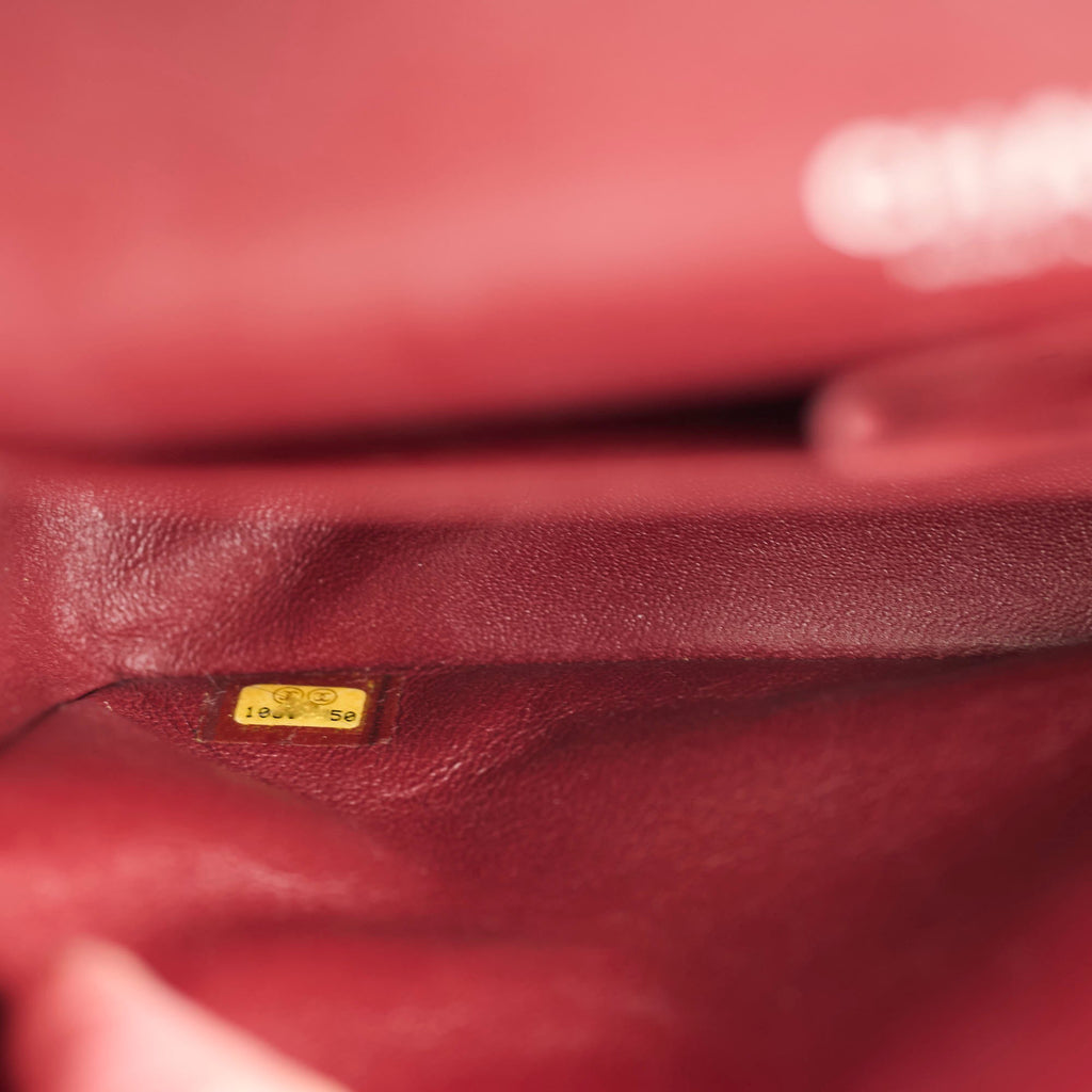 Chanel Classic Flap Medium M/L Lambskin Dark Red (10 Series)
