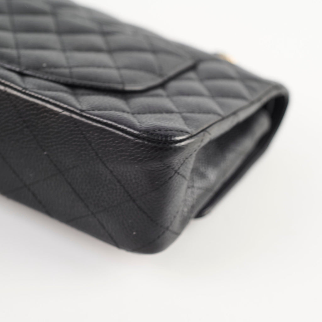 Chanel Medium Classic Flap Black Caviar 24k Plated Gold Hardware