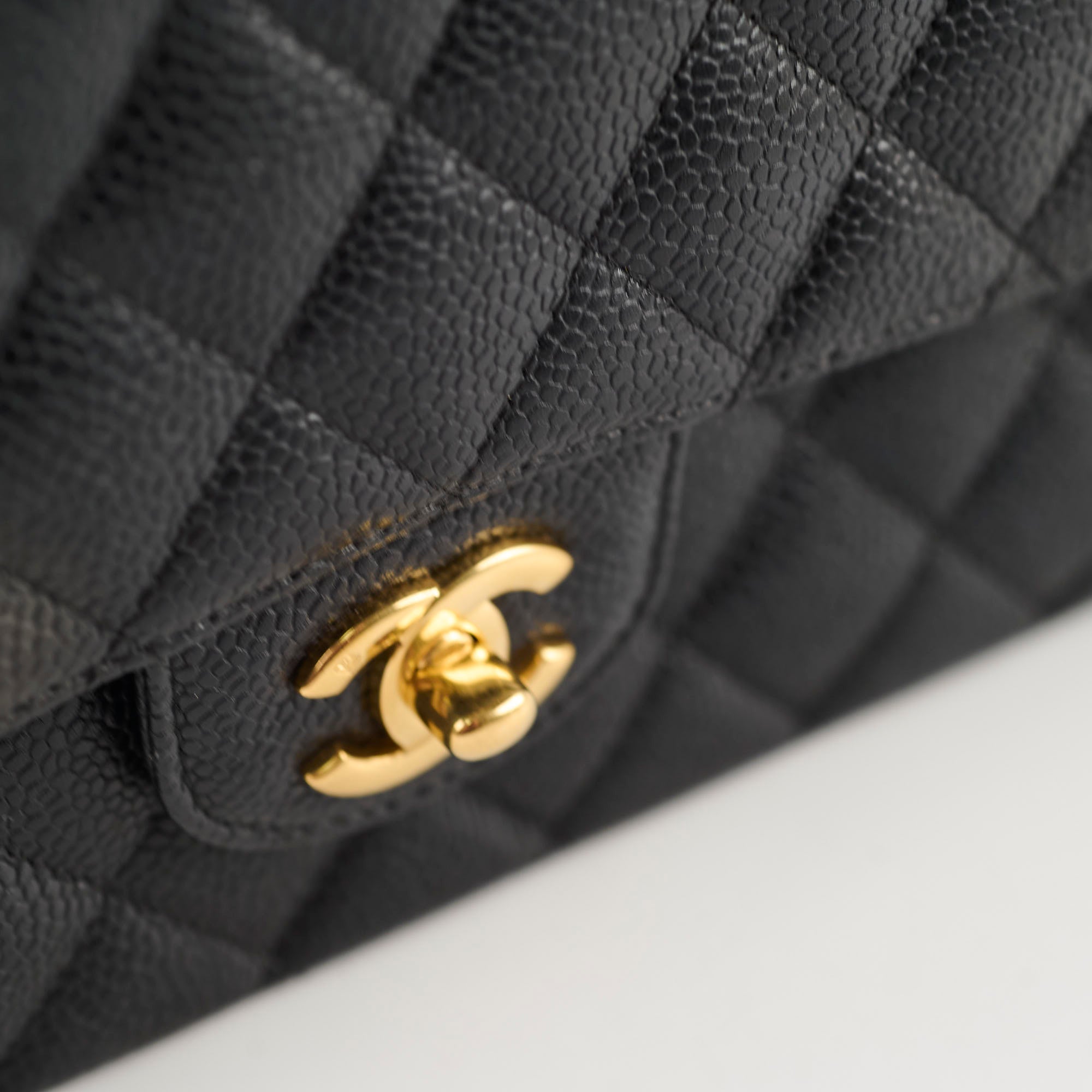 Chanel Medium Classic Flap Black Caviar 24k Plated Gold Hardware