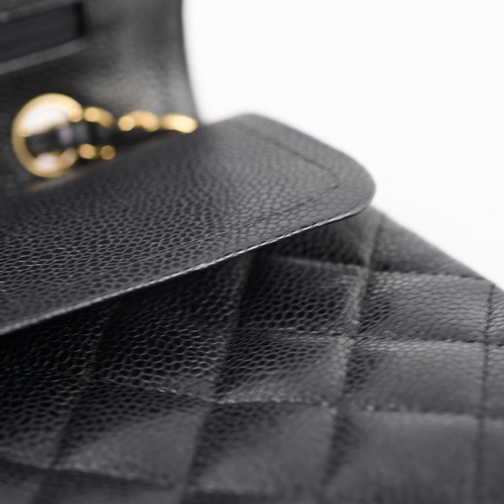 Chanel Medium Classic Flap Black Caviar 24k Plated Gold Hardware