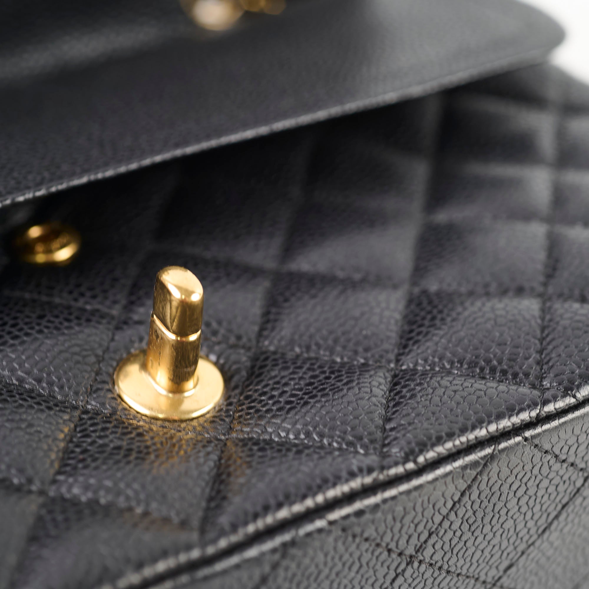 Chanel Medium Classic Flap Black Caviar 24k Plated Gold Hardware