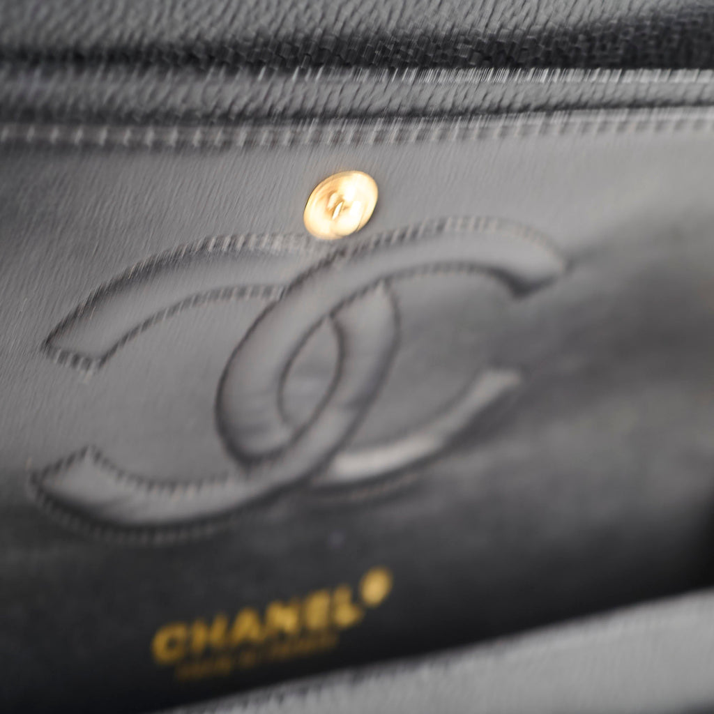 Chanel Medium Classic Flap Black Caviar 24k Plated Gold Hardware