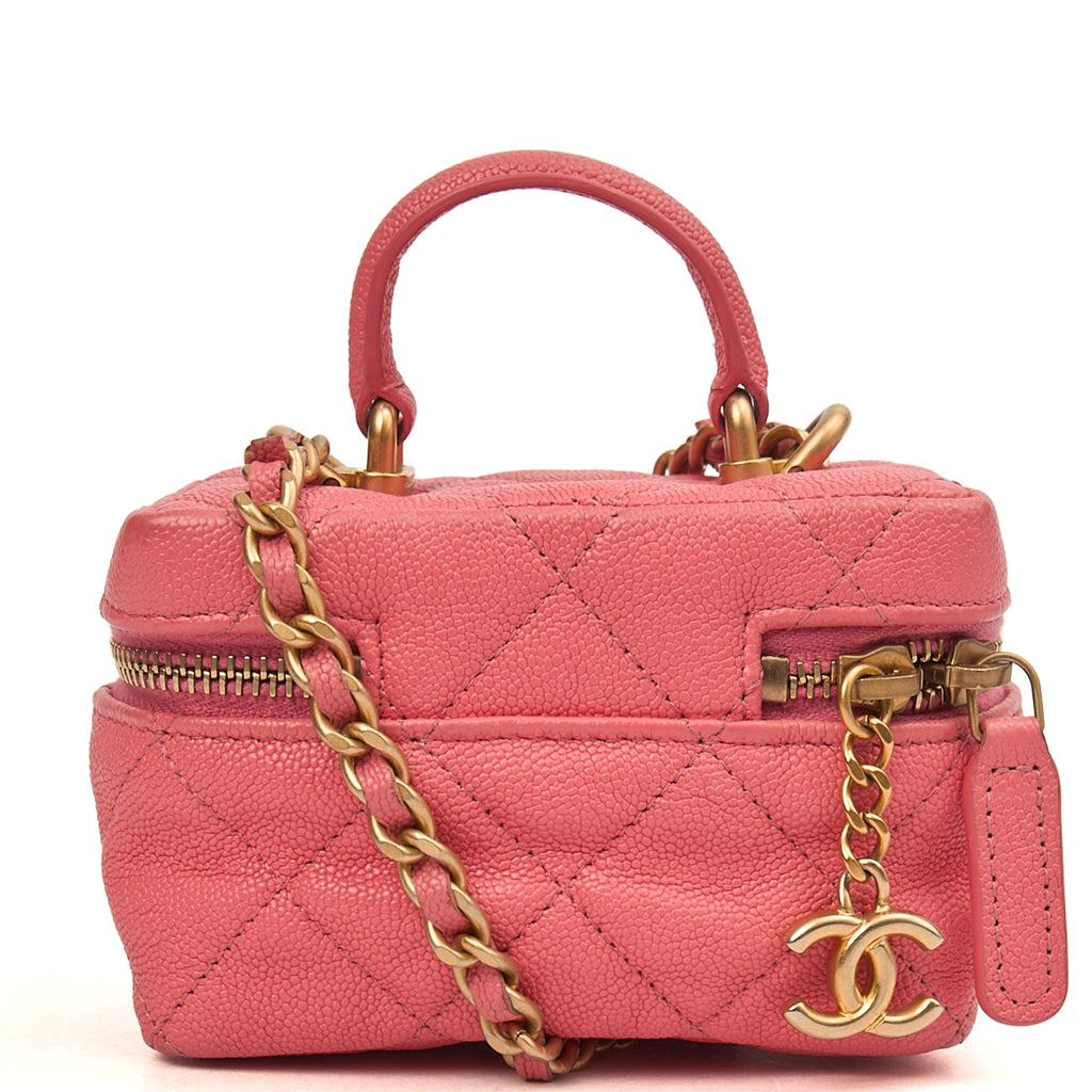 Chanel Cross Body Vanity Case - Mini in Pink, Caviar Leather