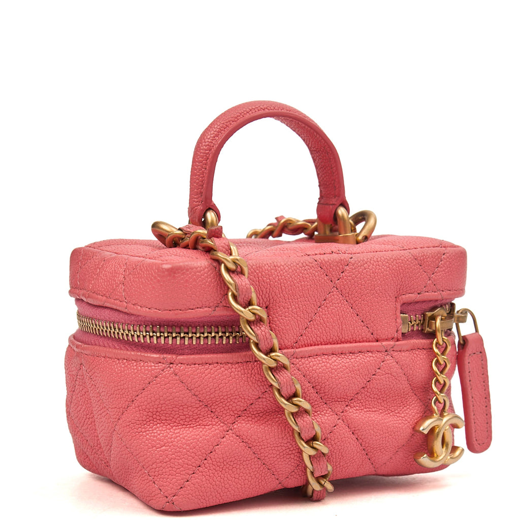 Chanel Cross Body Vanity Case - Mini in Pink, Caviar Leather