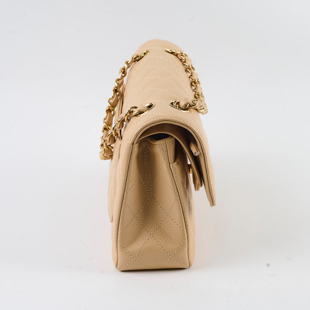Chanel Classic Flap Small Beige Microchipped