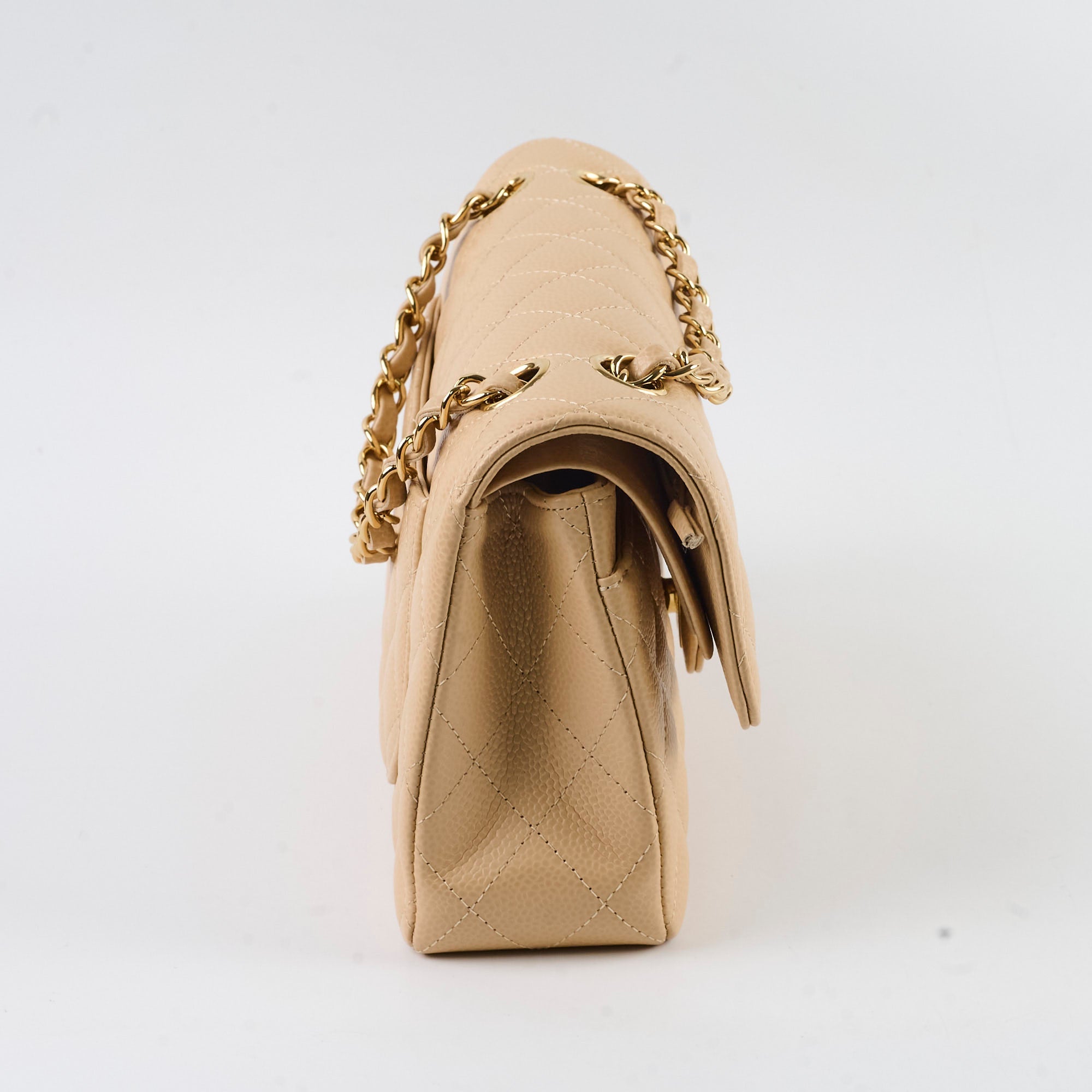 Chanel Classic Flap Small Beige Microchipped