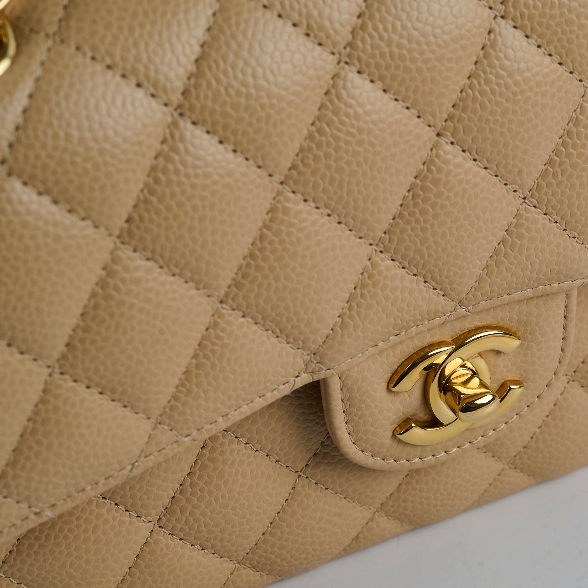 Chanel Classic Flap Small Beige Microchipped