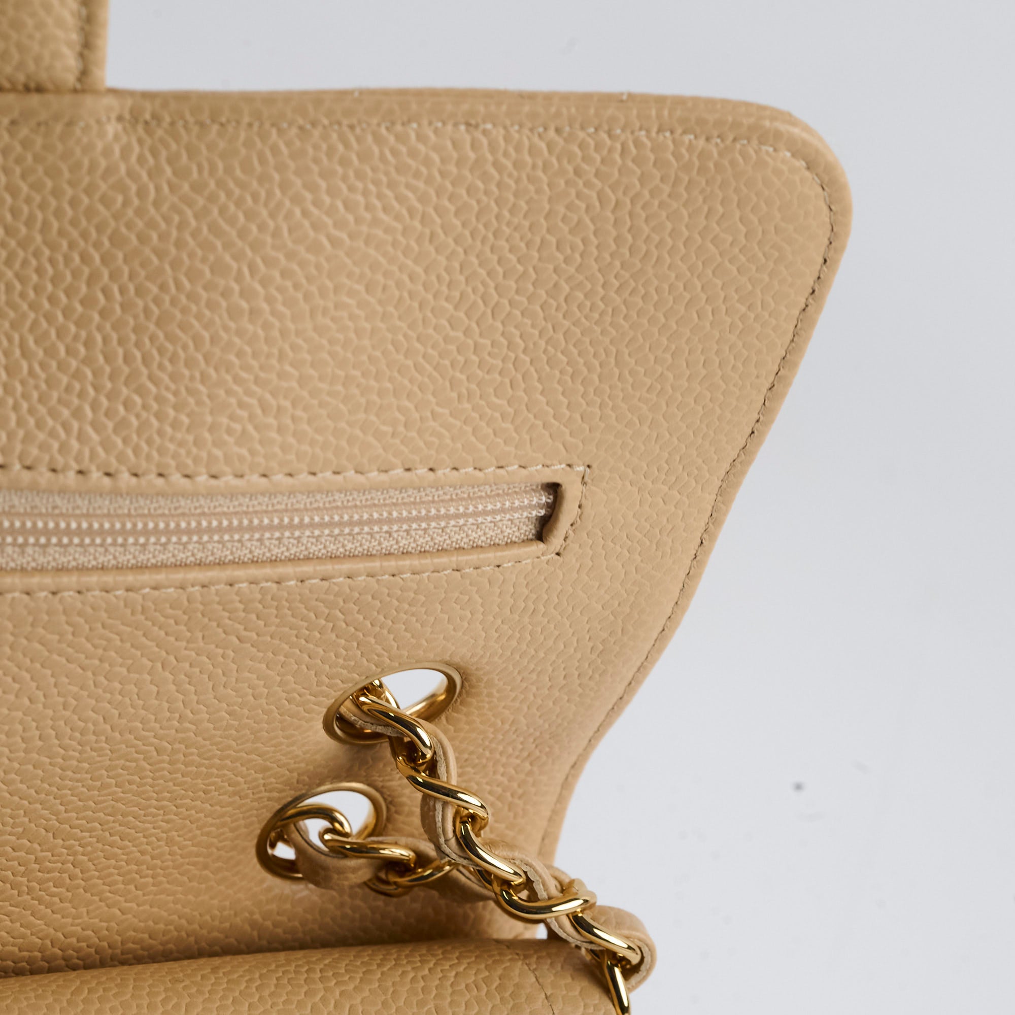Chanel Classic Flap Small Beige Microchipped