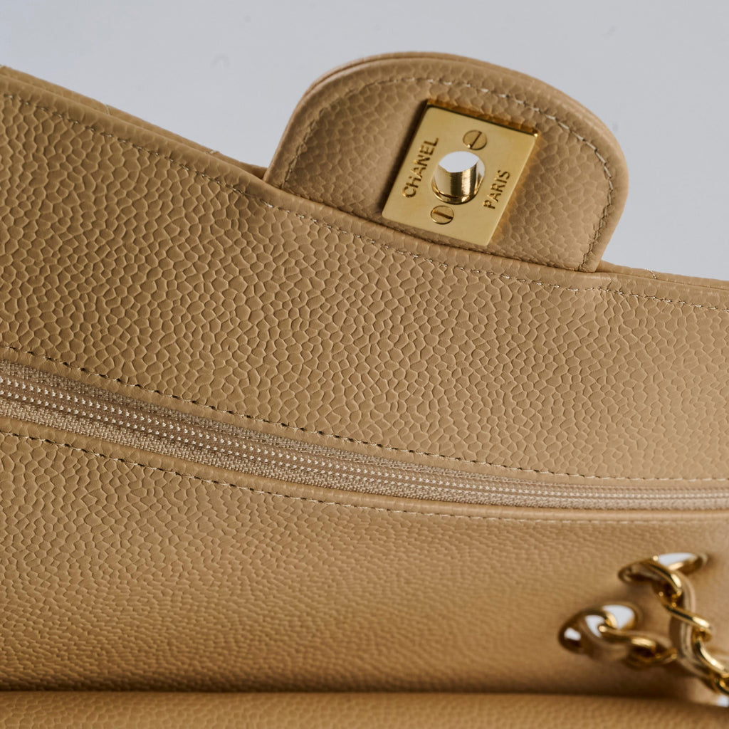 Chanel Classic Flap Small Beige Microchipped