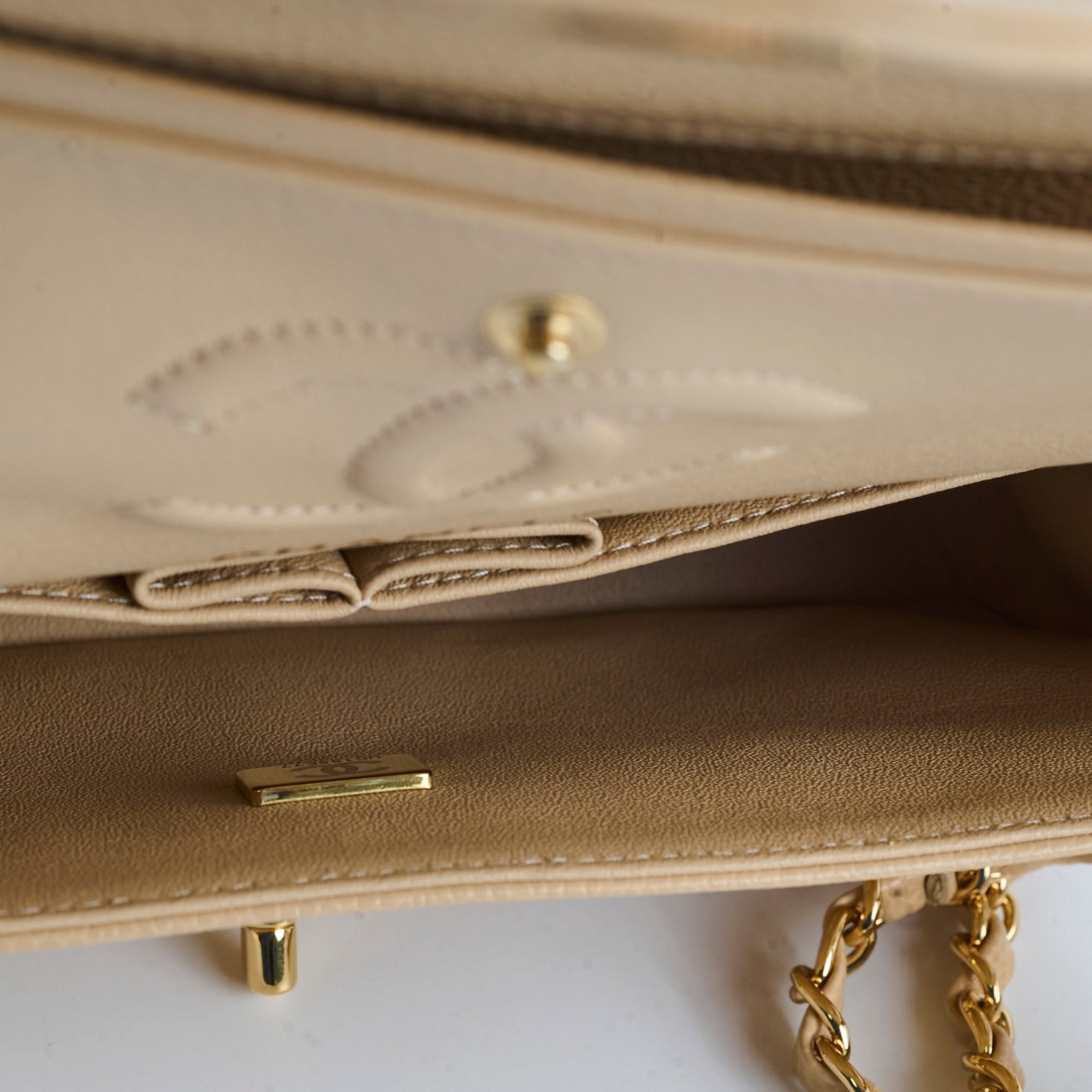 Chanel Classic Flap Small Beige Microchipped