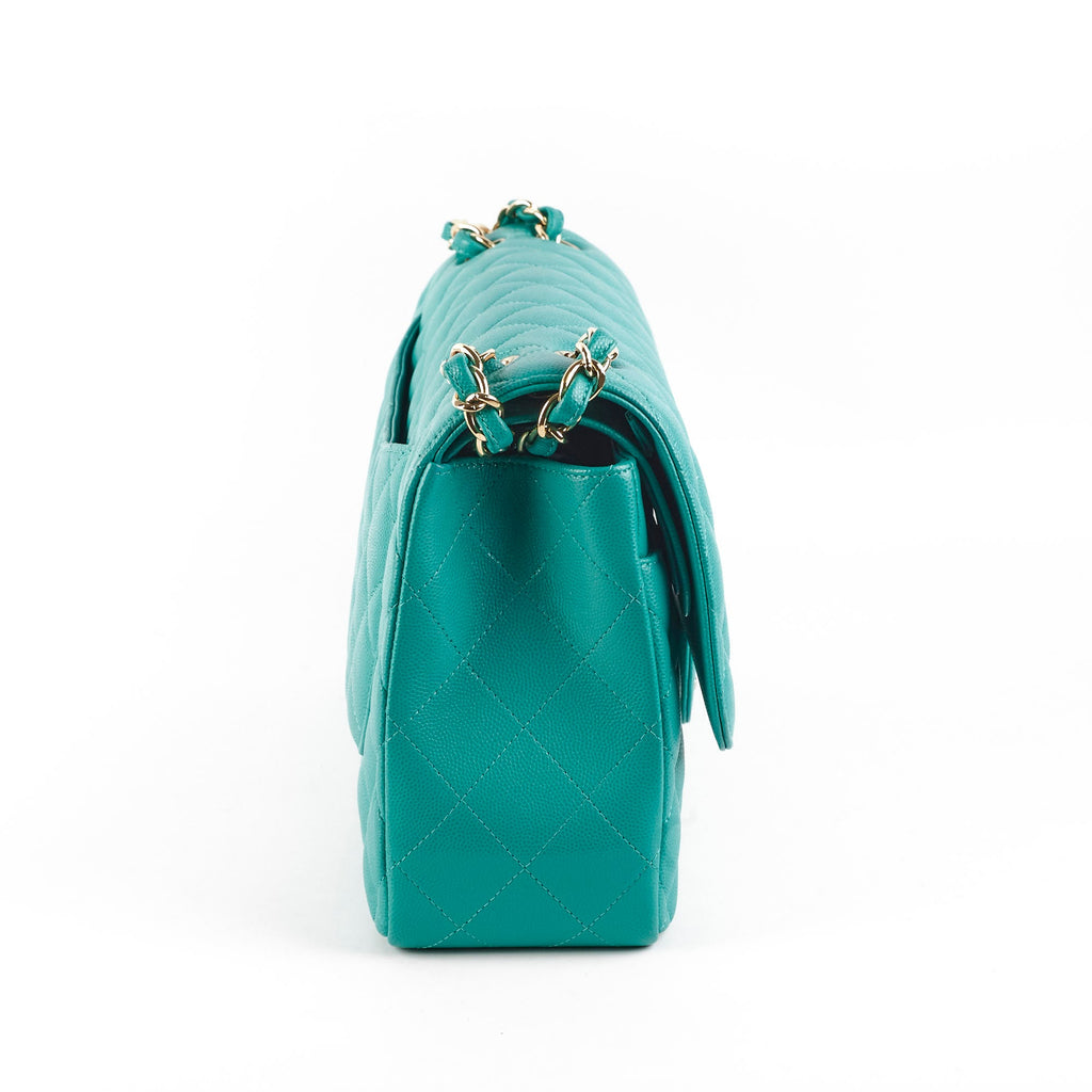 Chanel Jumbo Classic Flap Caviar Turquoise - Sereis 23
