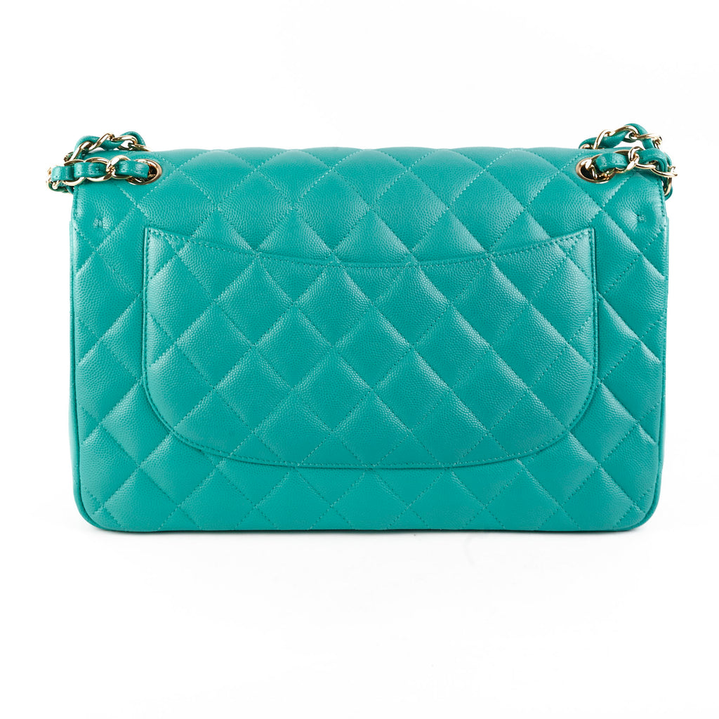 Chanel Jumbo Classic Flap Caviar Turquoise - Sereis 23