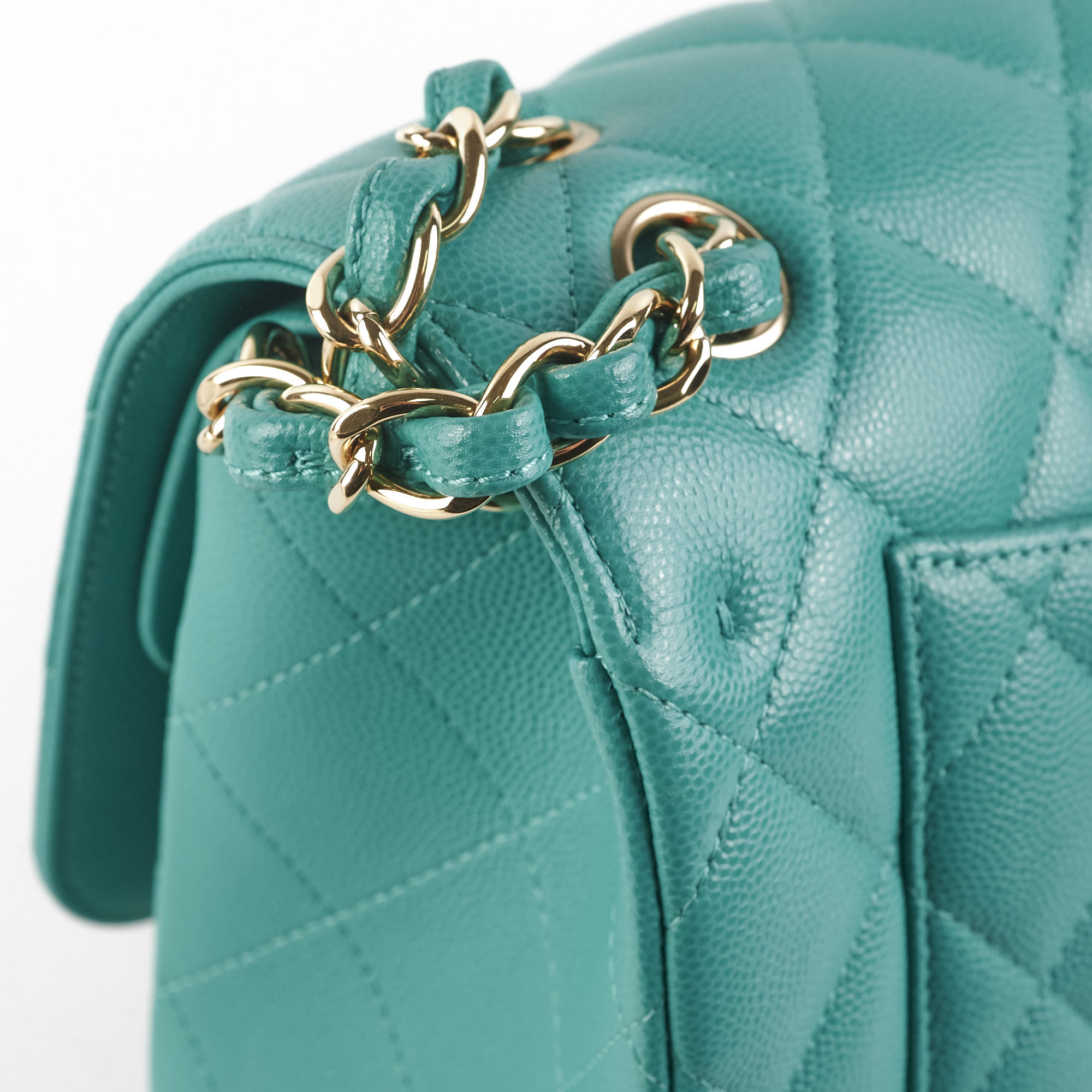Chanel Jumbo Classic Flap Caviar Turquoise - Sereis 23