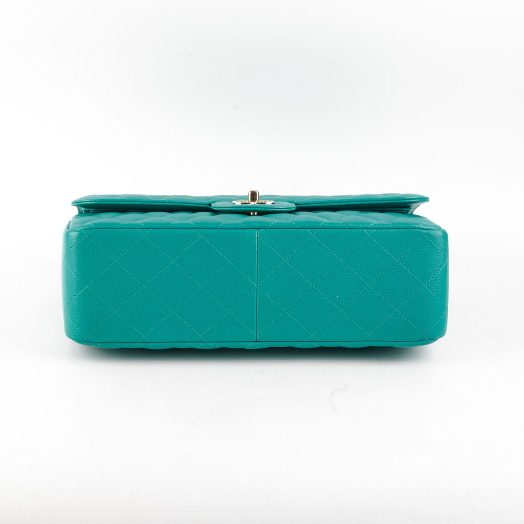 Chanel Jumbo Classic Flap Caviar Turquoise - Sereis 23