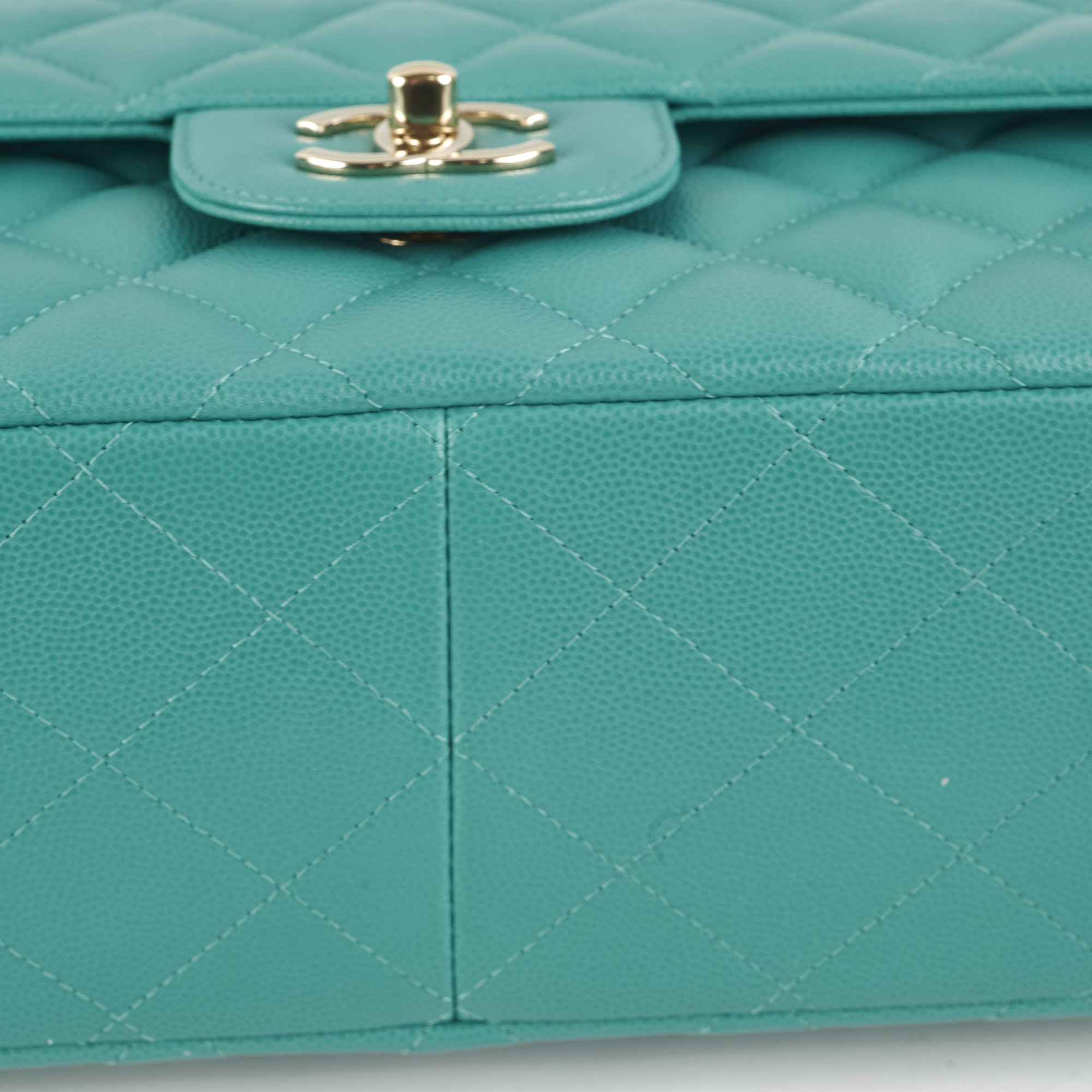 Chanel Jumbo Classic Flap Caviar Turquoise - Sereis 23