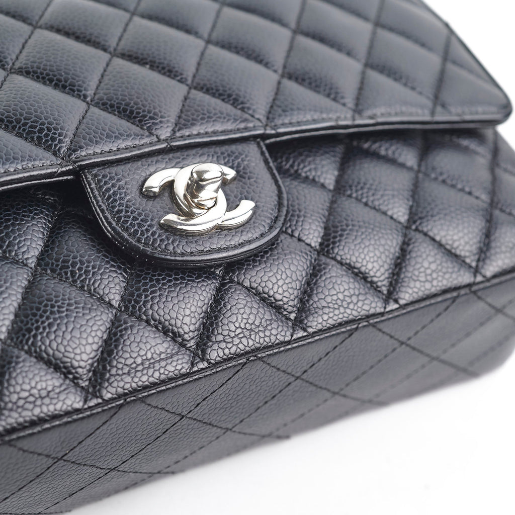 Chanel Caviar Medium/Large Double Classic Flap Black