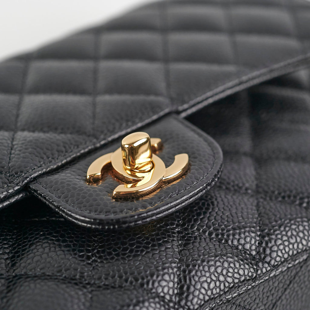 Chanel Caviar Medium/Large Double Classic Flap Black