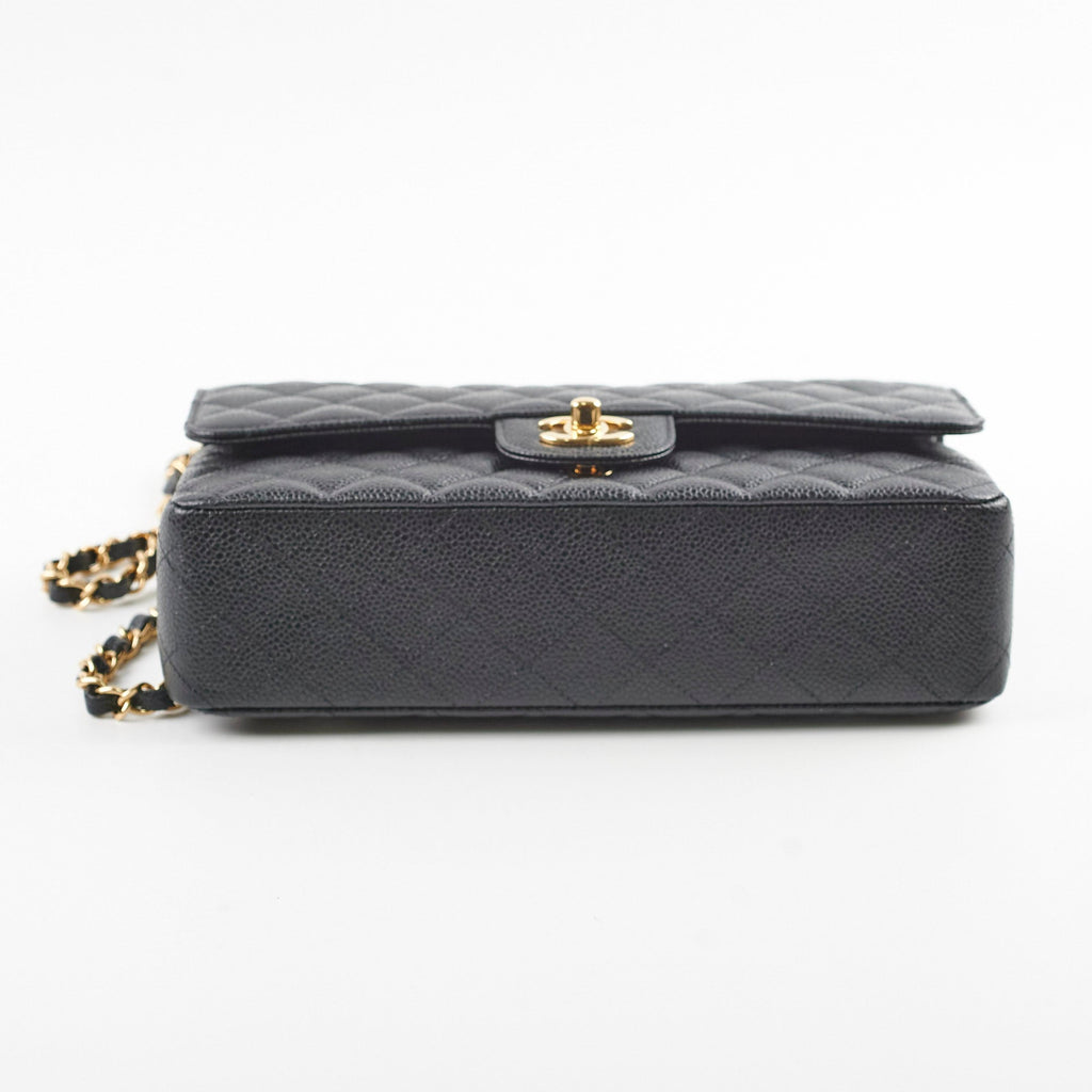 Chanel Medium/Large Double Classic Flap Caviar Black 31 Series