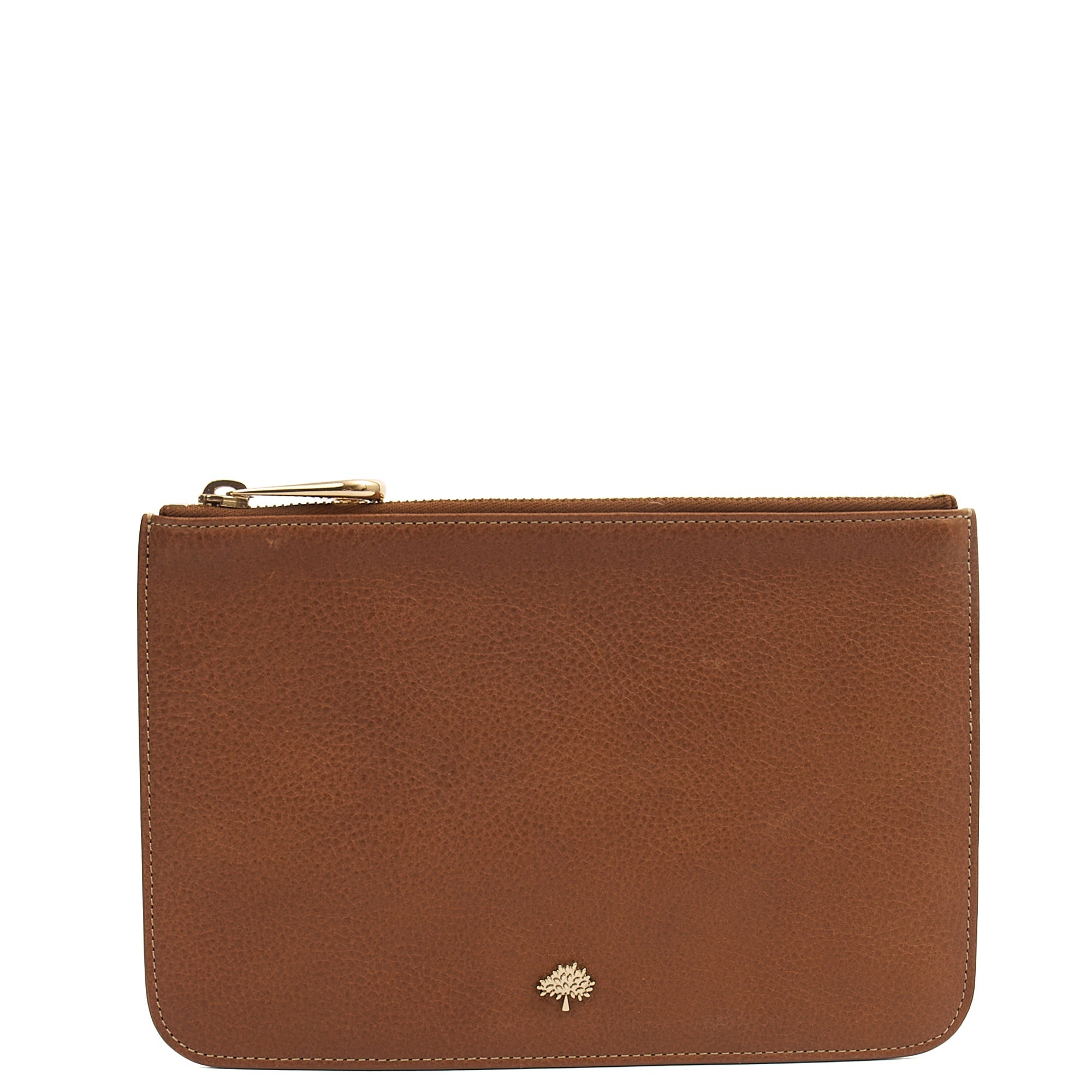 Mulberry Clutch Pouch in Oak, Calfskin Leather