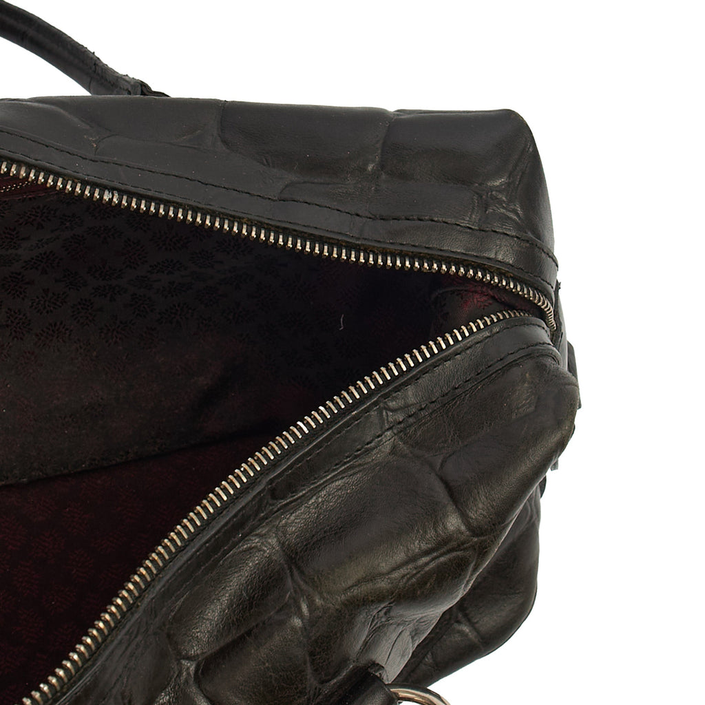 Mulberry Shoulder Bag Vintage Tote  in Black, Exotic Effect Leather