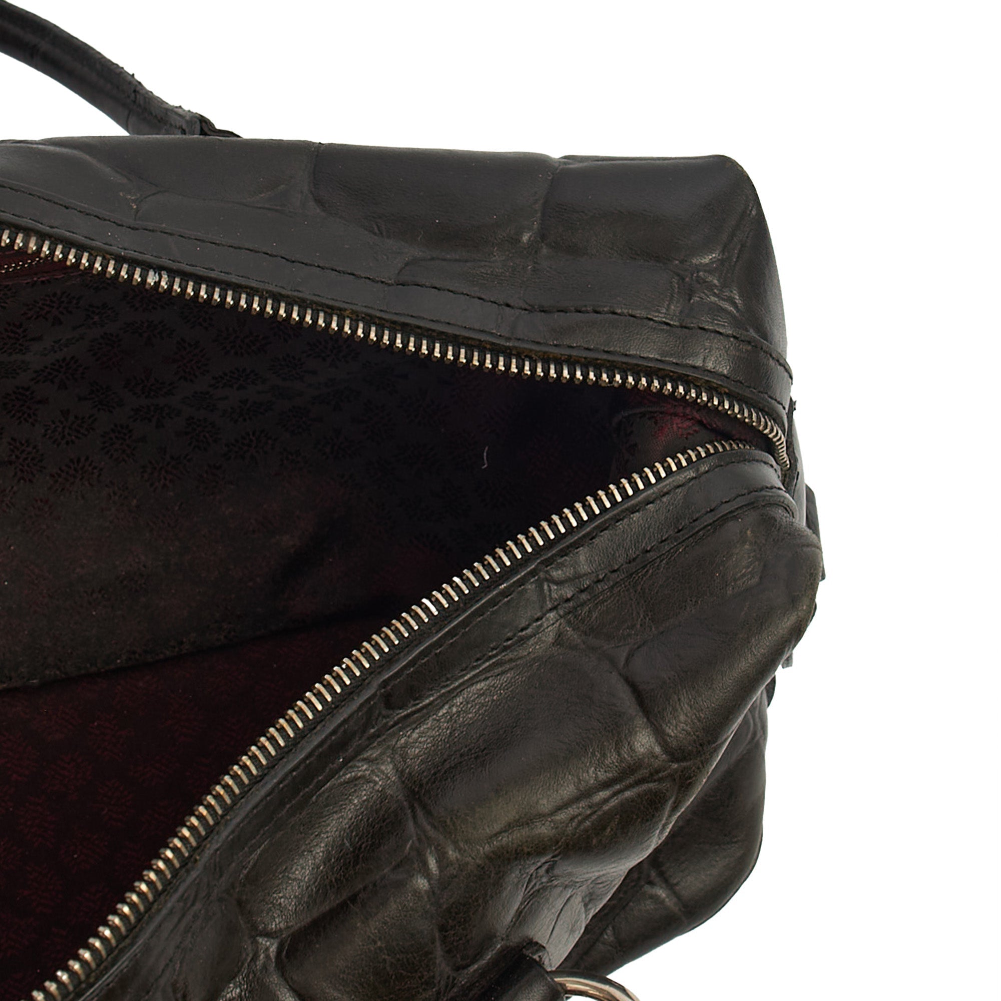 Mulberry Shoulder Bag Vintage Tote  in Black, Exotic Effect Leather