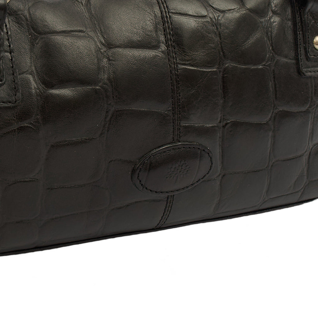 Mulberry Shoulder Bag Vintage Tote  in Black, Exotic Effect Leather