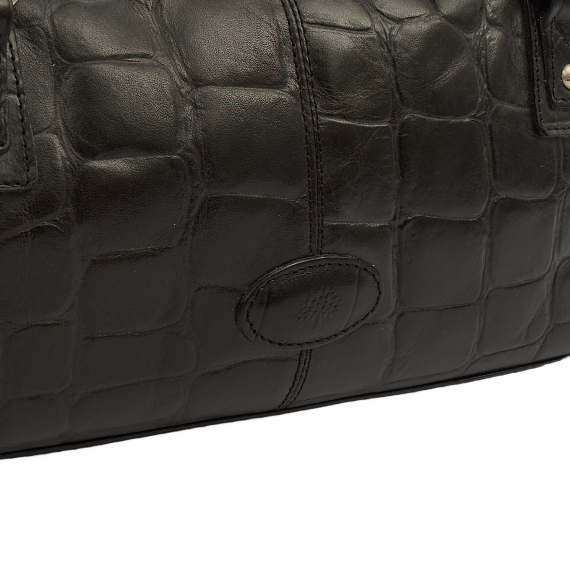 Mulberry Shoulder Bag Vintage Tote  in Black, Exotic Effect Leather
