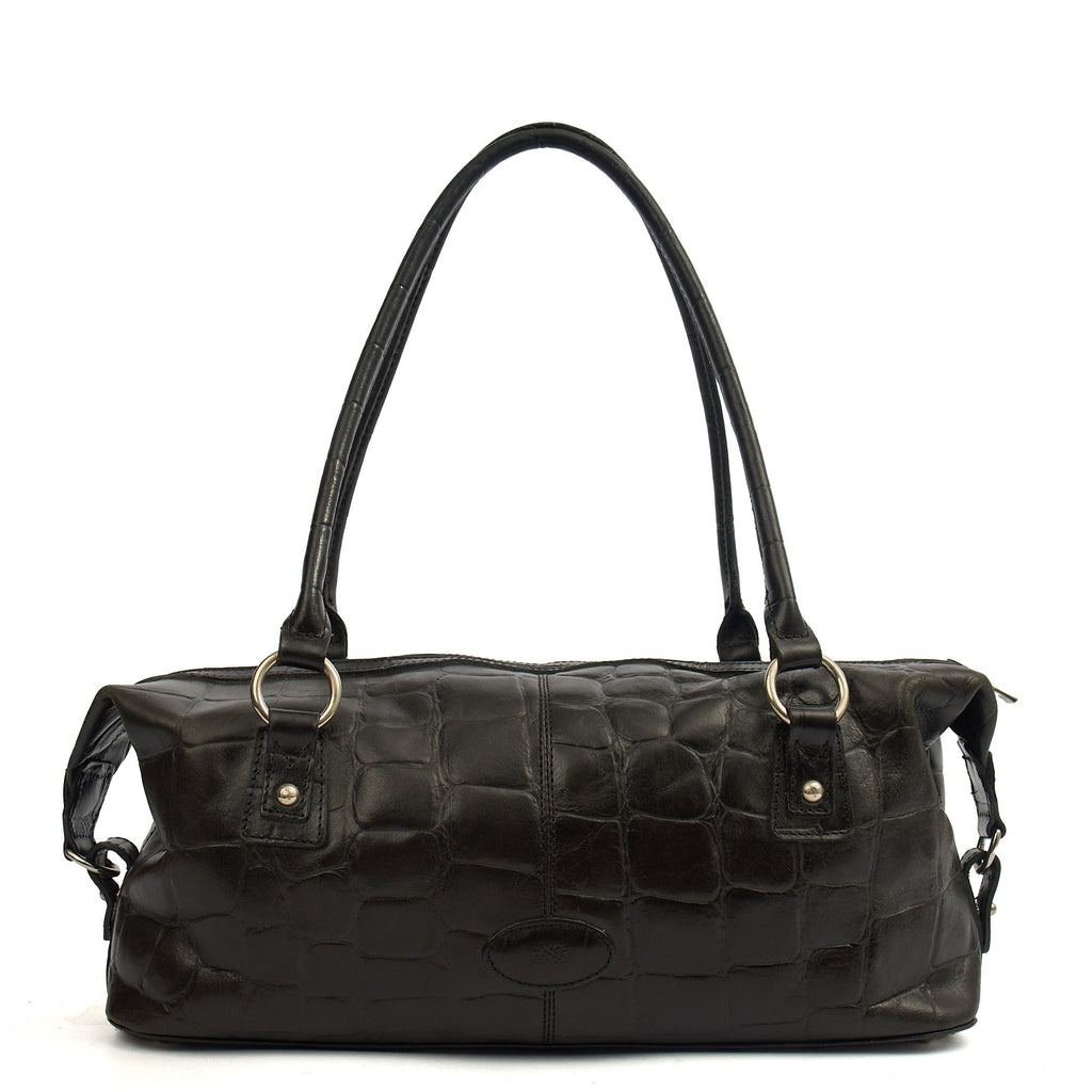 Mulberry Shoulder Bag Vintage Tote  in Black, Exotic Effect Leather