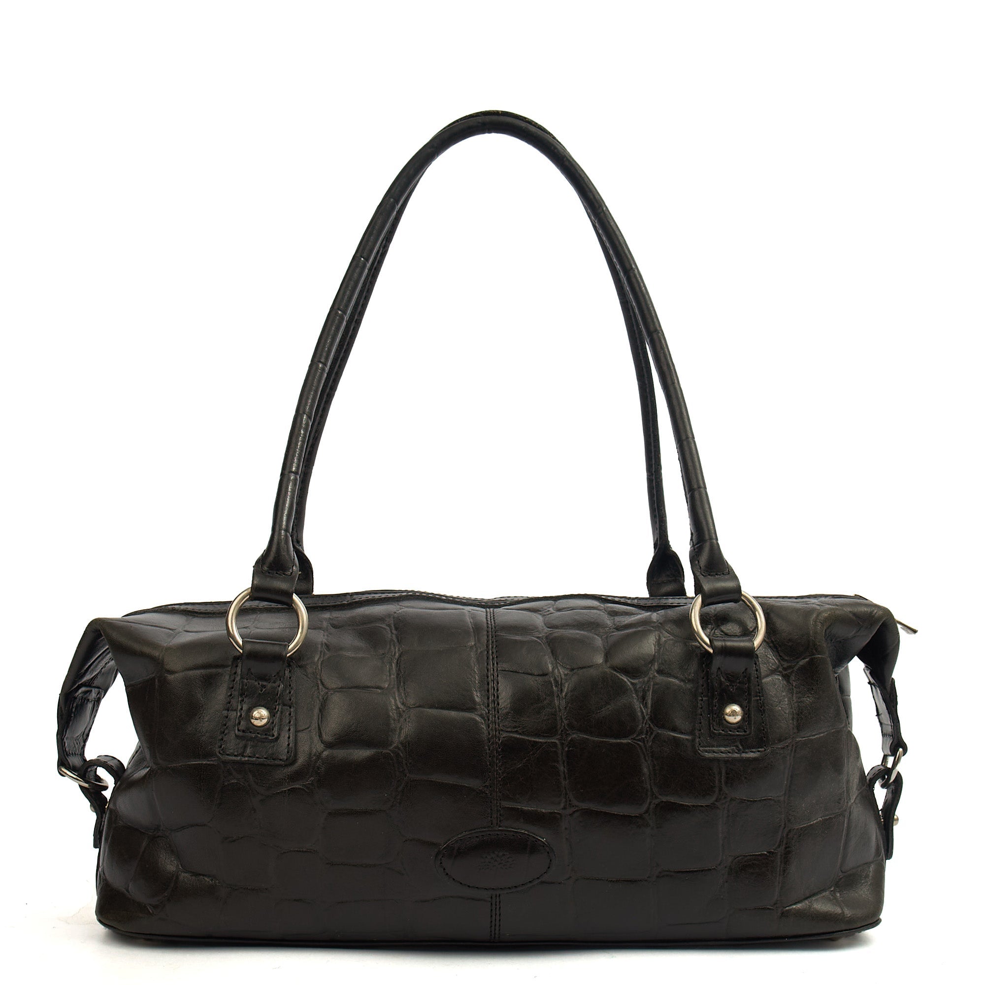 Mulberry Shoulder Bag Vintage Tote  in Black, Exotic Effect Leather