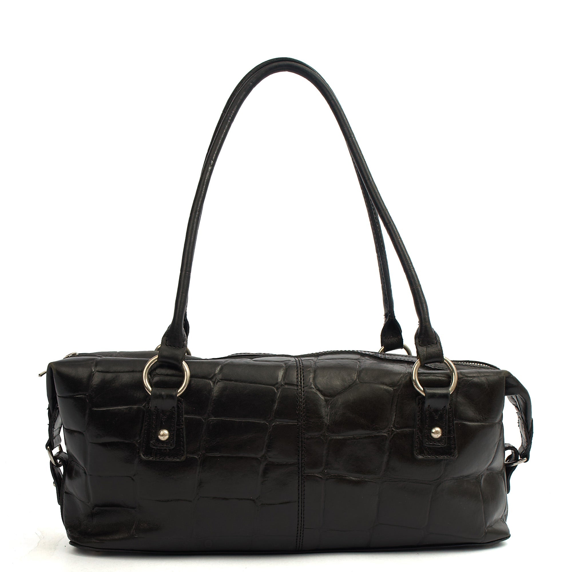 Mulberry Shoulder Bag Vintage Tote  in Black, Exotic Effect Leather