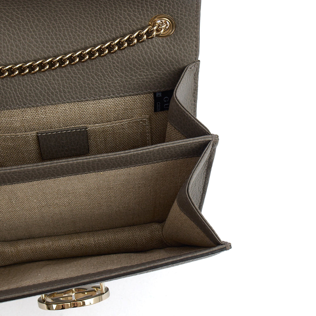 Gucci Cross Body Dollar Interlocking GG Bag - Small in Grey, Leather