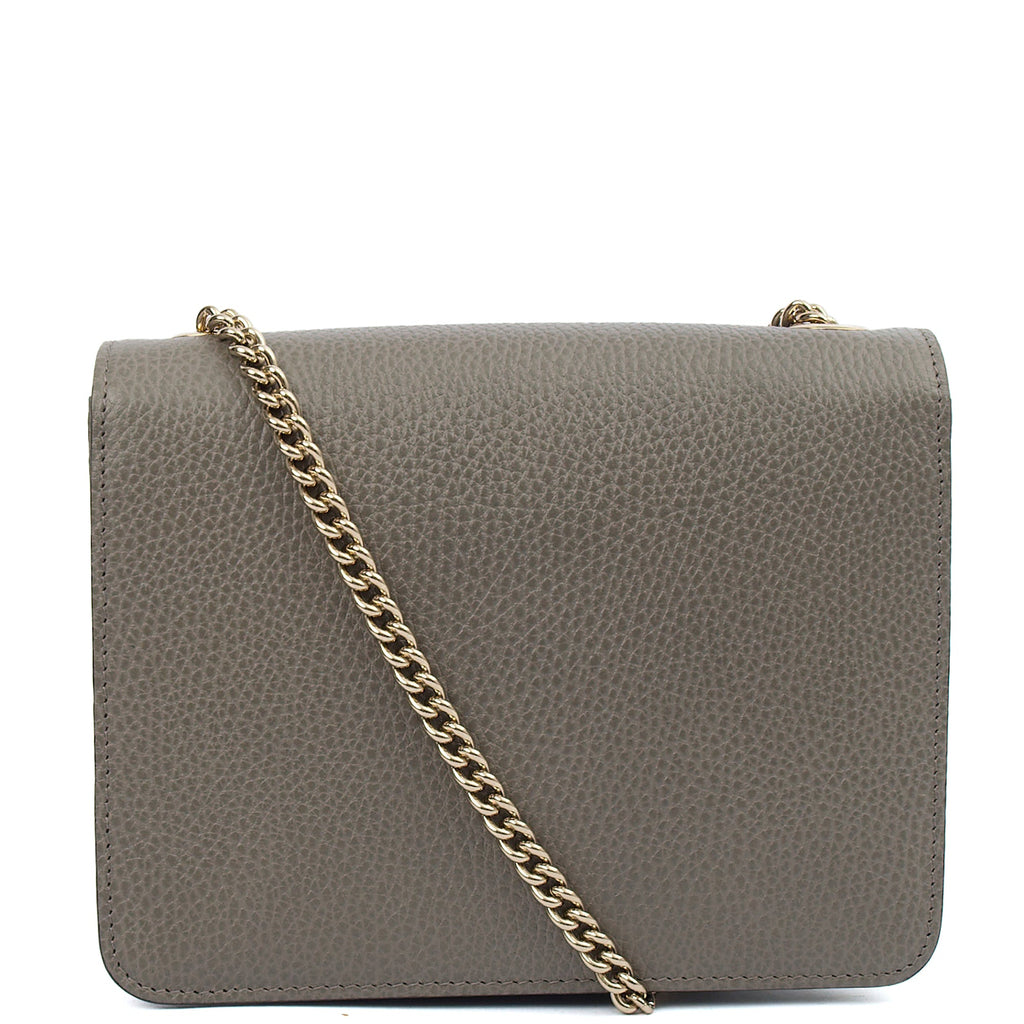 Gucci Cross Body Dollar Interlocking GG Bag - Small in Grey, Leather