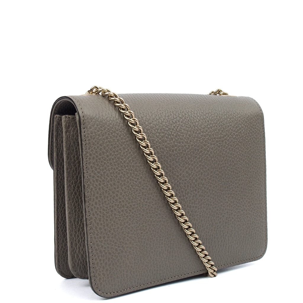 Gucci Cross Body Dollar Interlocking GG Bag - Small in Grey, Leather
