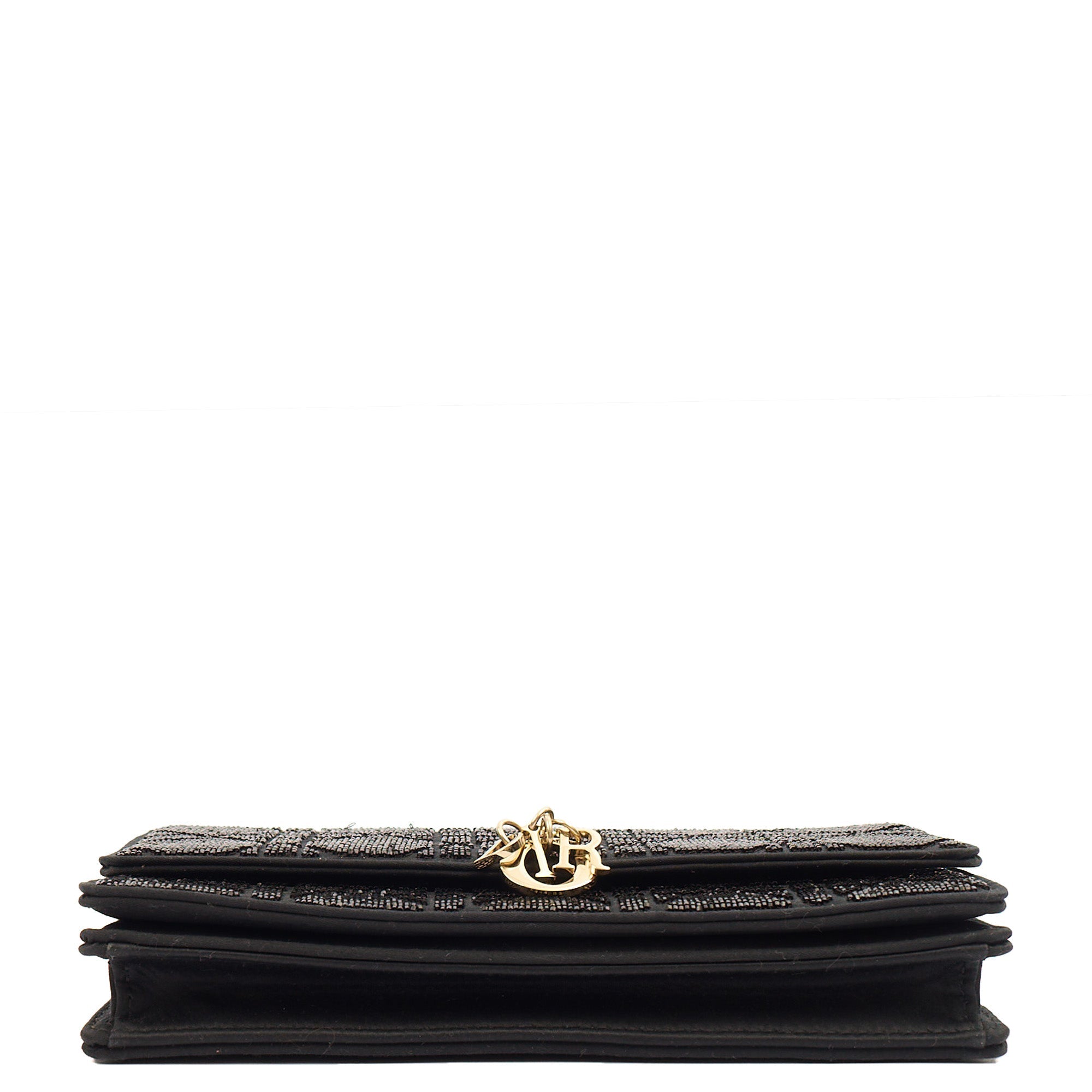 Christian Dior Cross Body My Dior Daily Chain Pouch in Black, Dior Oblique Embroidery