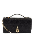 Christian Dior Cross Body My Dior Daily Chain Pouch in Black, Dior Oblique Embroidery