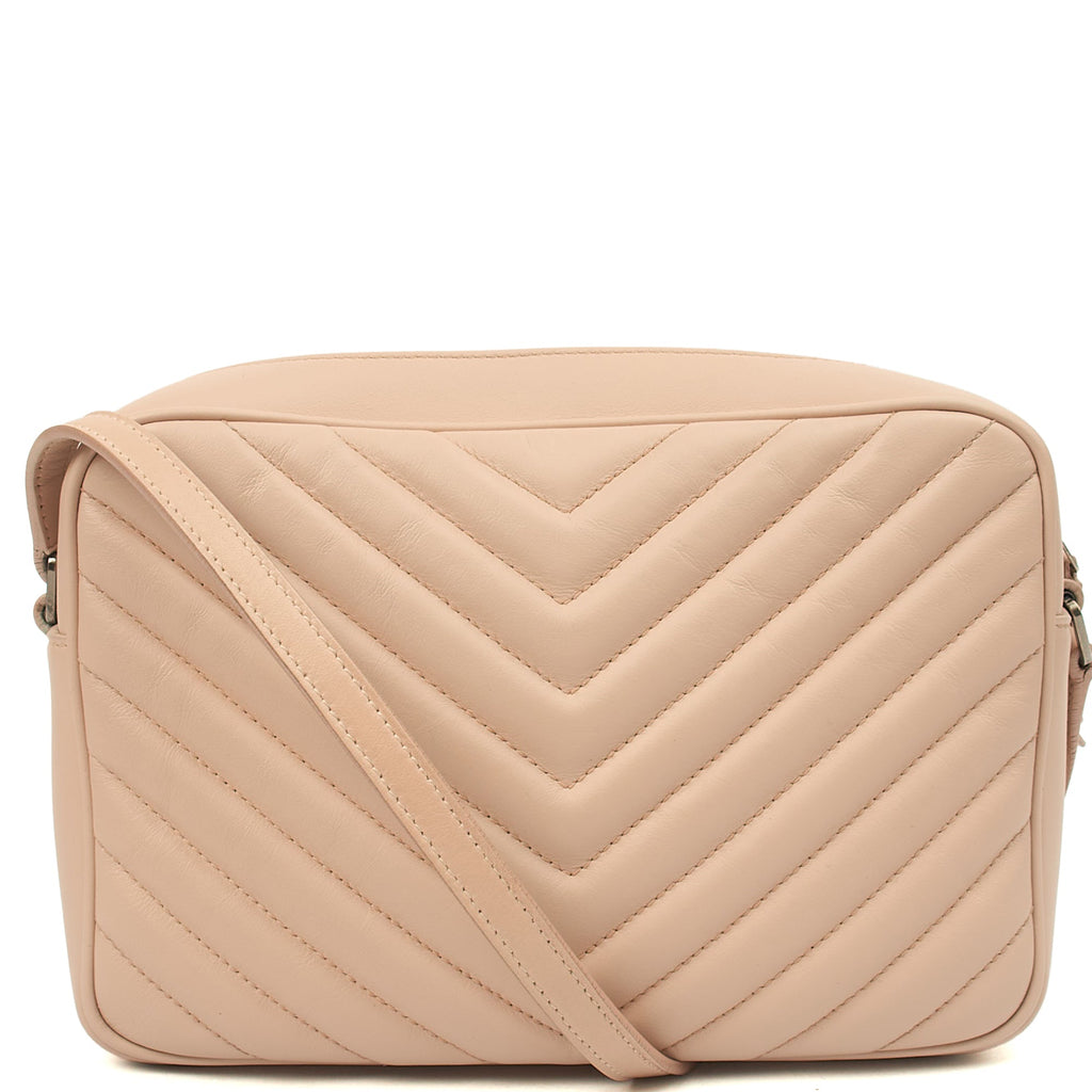 Saint Laurent Cross Body Lou Camera in Neutral, Calfskin Leather