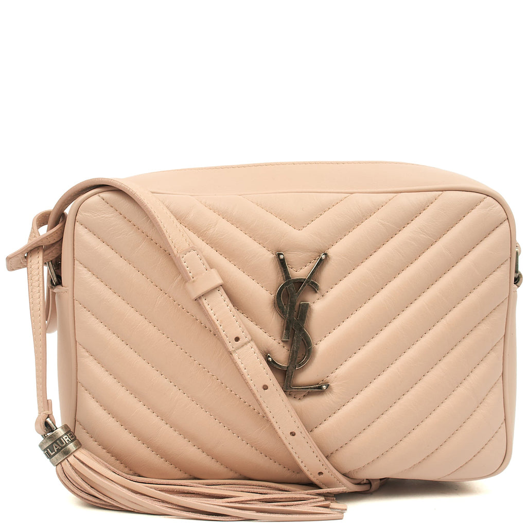 Saint Laurent Cross Body Lou Camera in Neutral, Calfskin Leather
