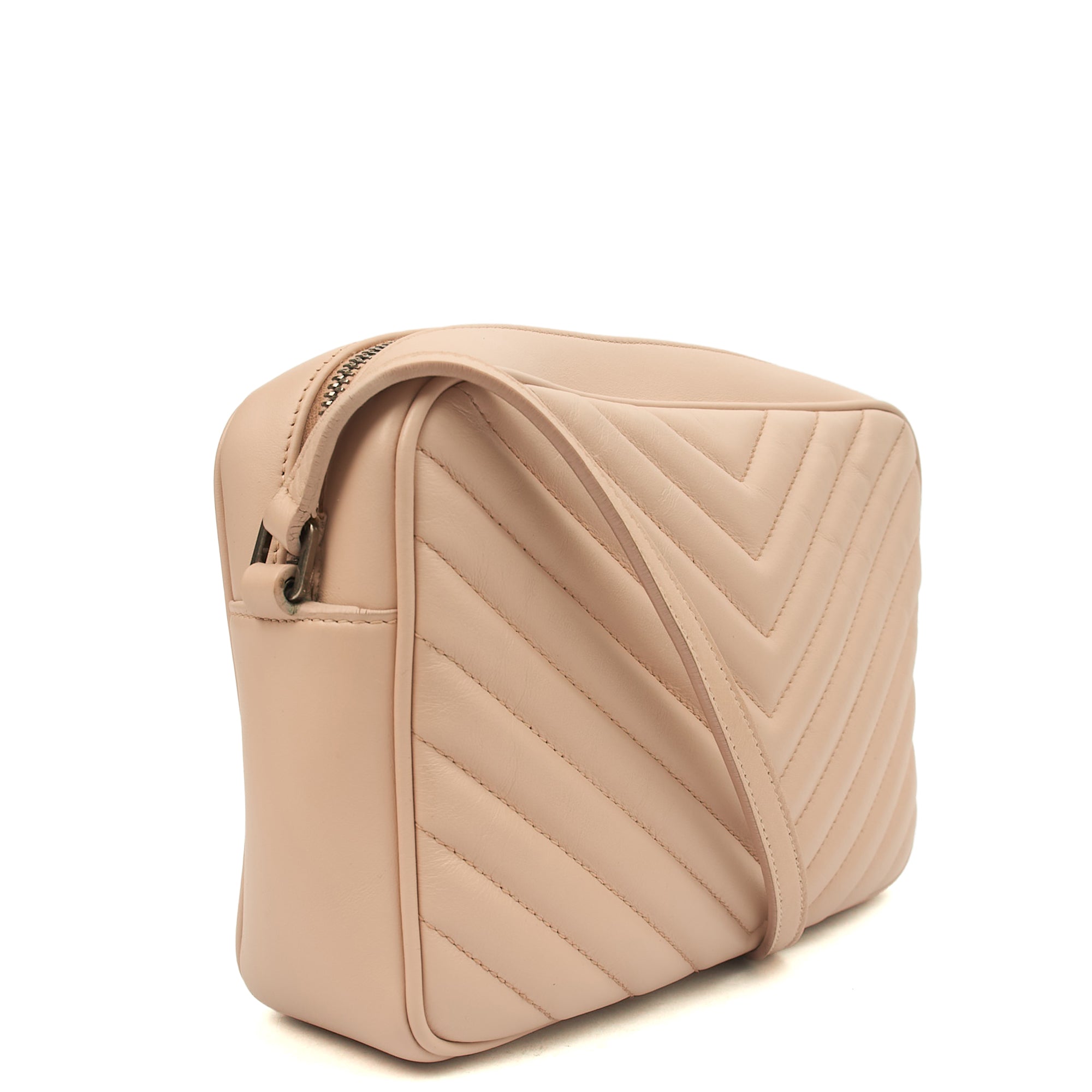 Saint Laurent Cross Body Lou Camera in Neutral, Calfskin Leather