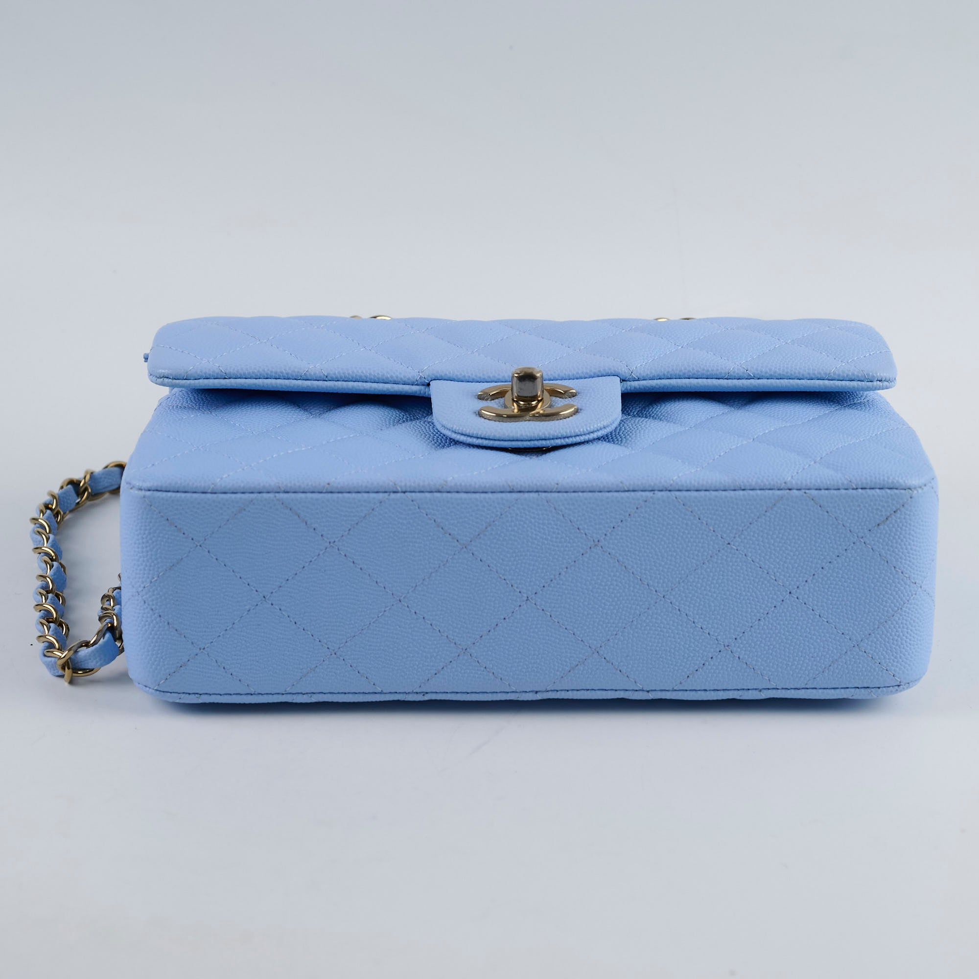 Chanel Small Classic Flap Caviar 23P SkyBlue (Microchipped)