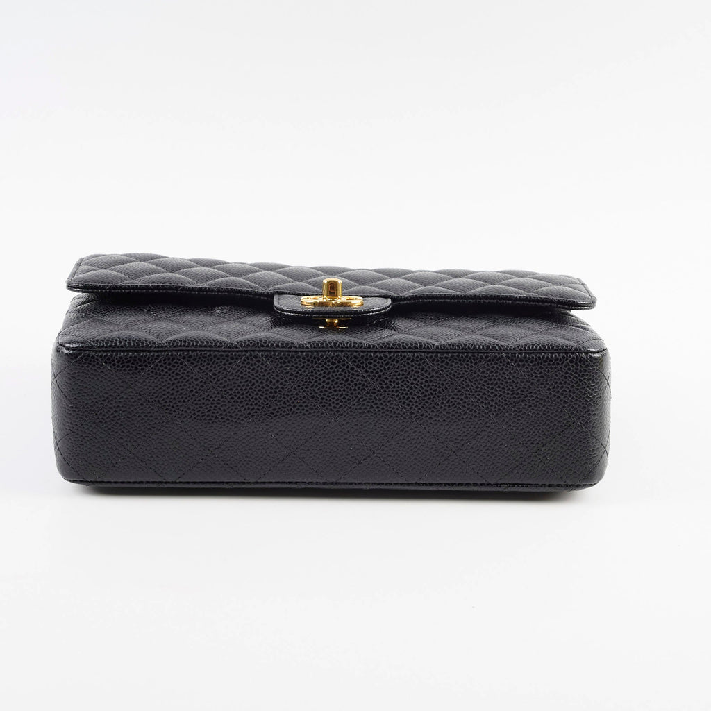Chanel Medium/Large Caviar Double Classic Flap Black