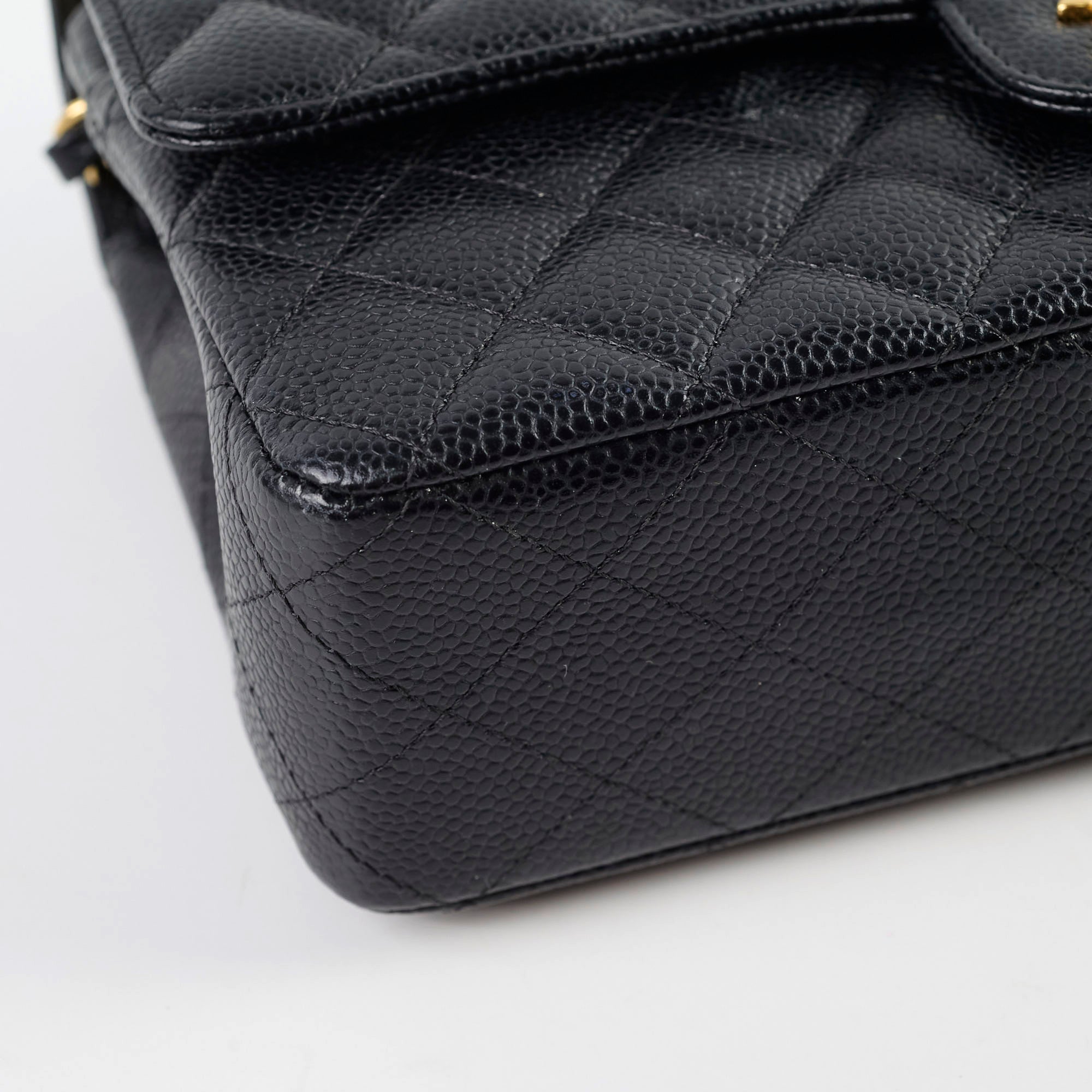 Chanel Medium/Large Caviar Double Classic Flap Black